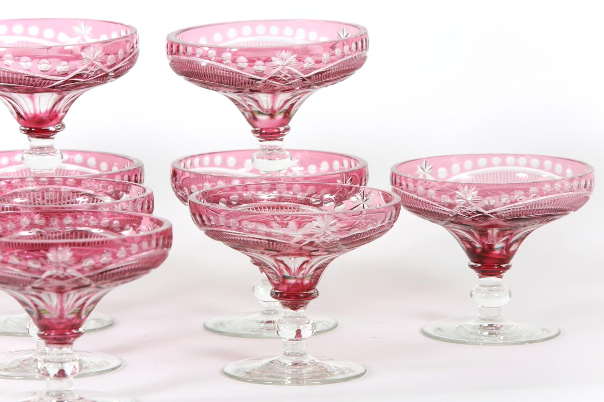 Early 20th Century Crystal Barware Coupe Service 4