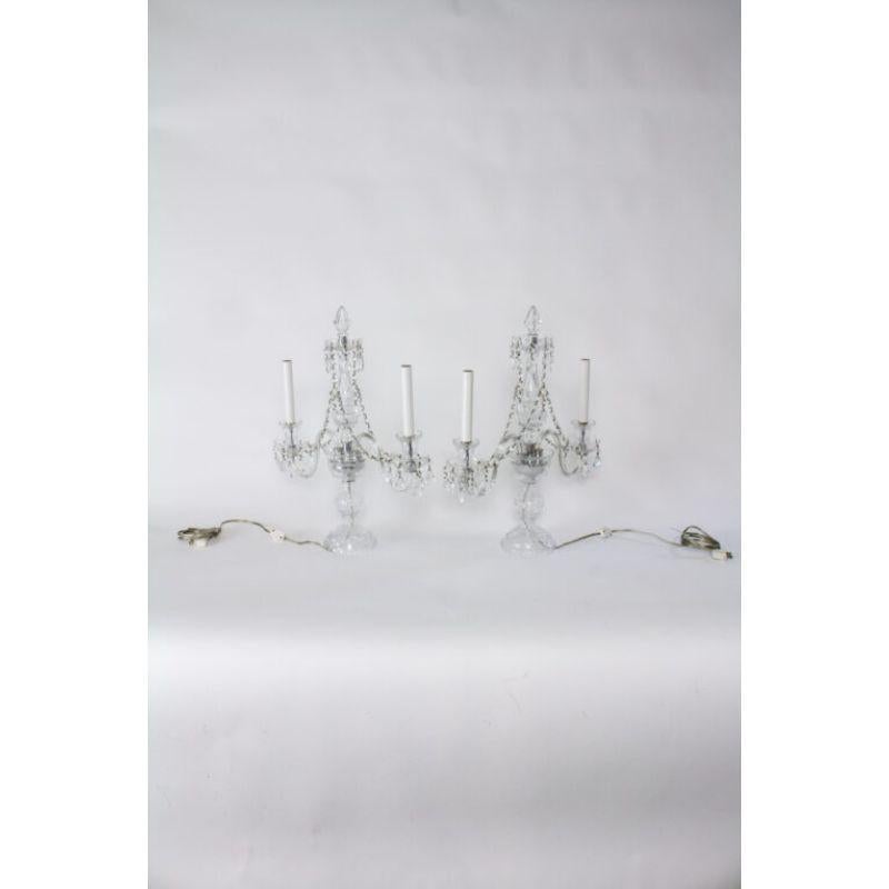 Brass Early 20th Century Crystal Candelabra – A pair For Sale