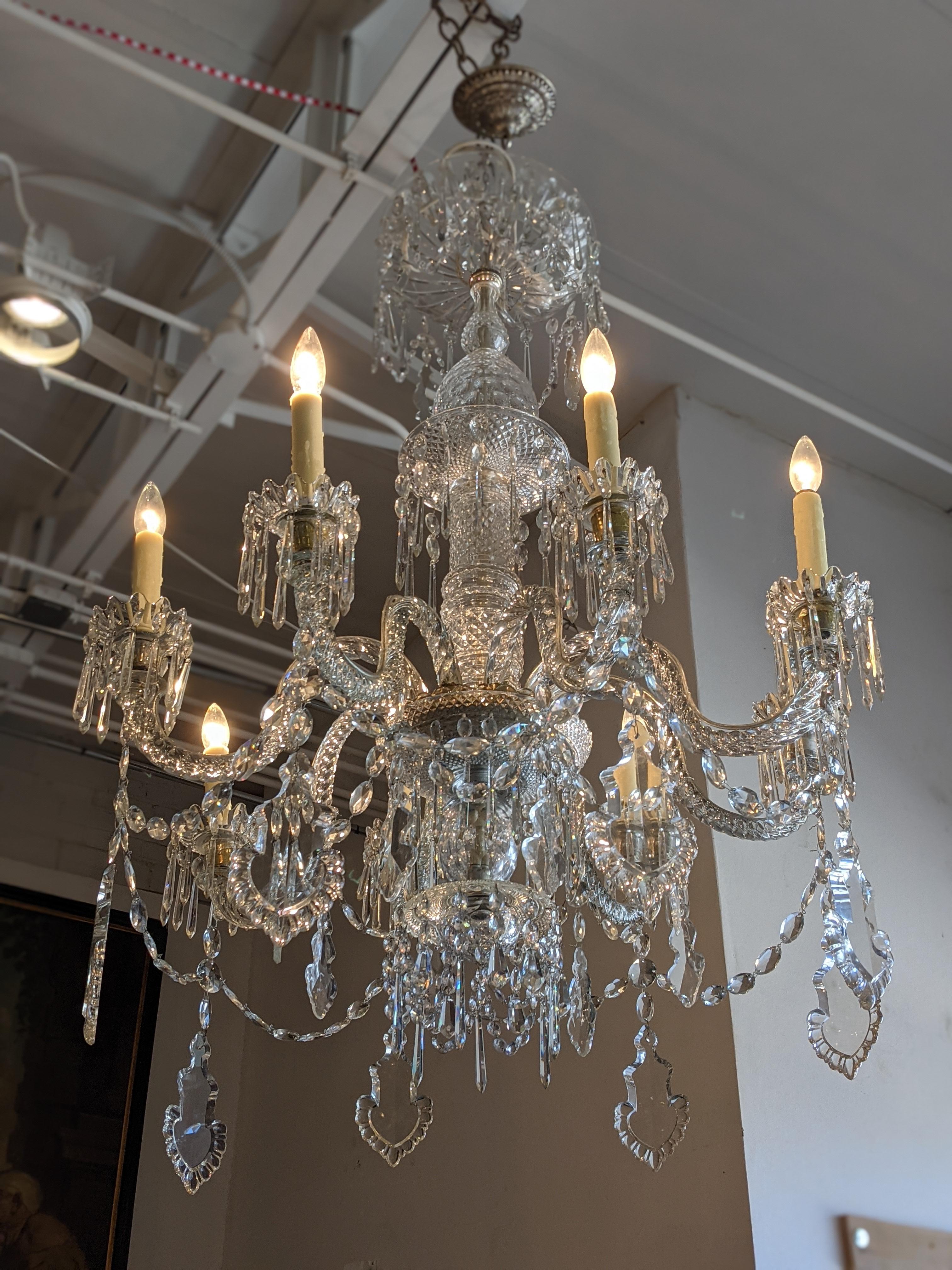 Early 20th Century Crystal Chandelier from France For Sale 1