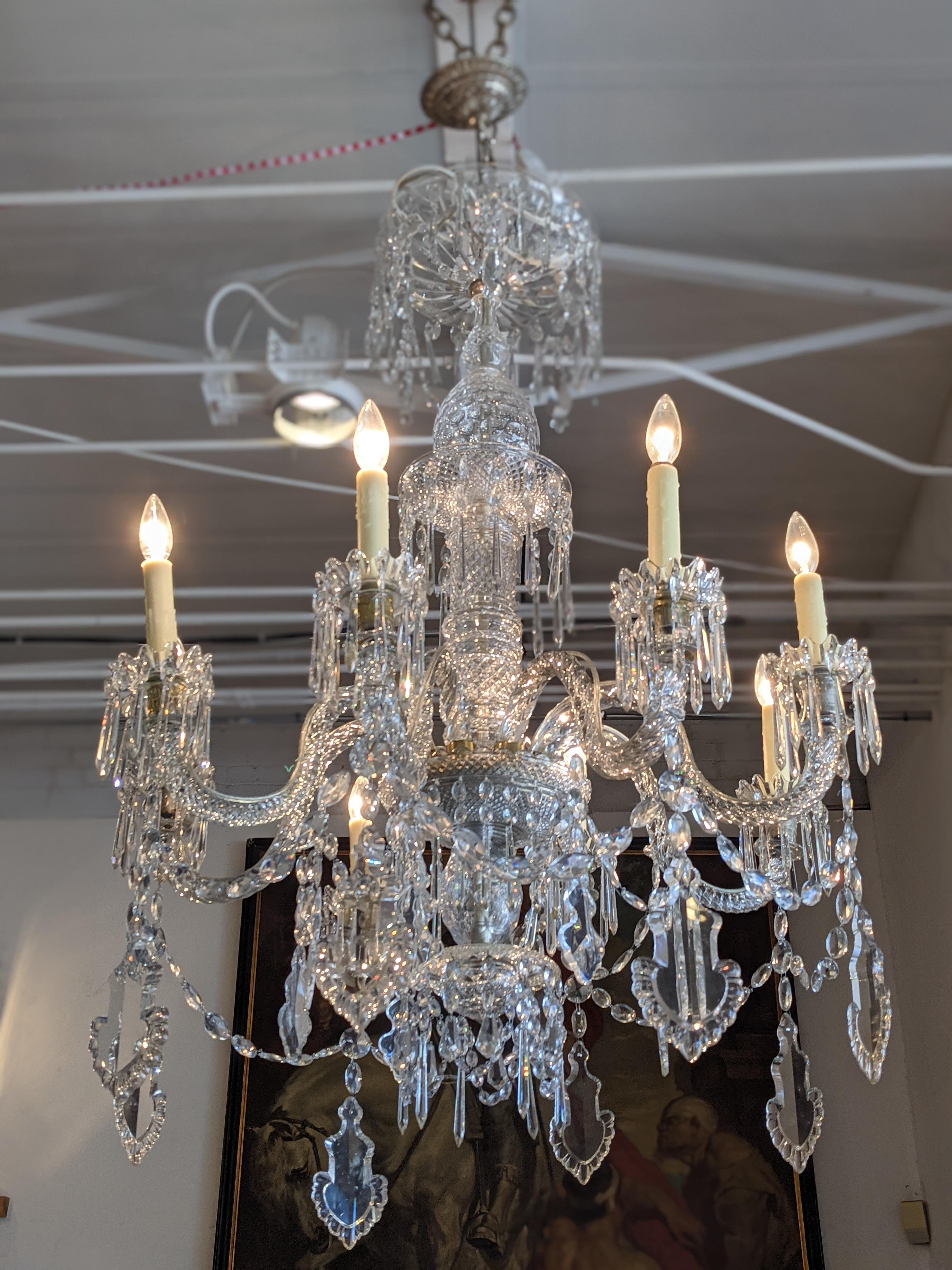 Early 20th Century Crystal Chandelier from France For Sale 2