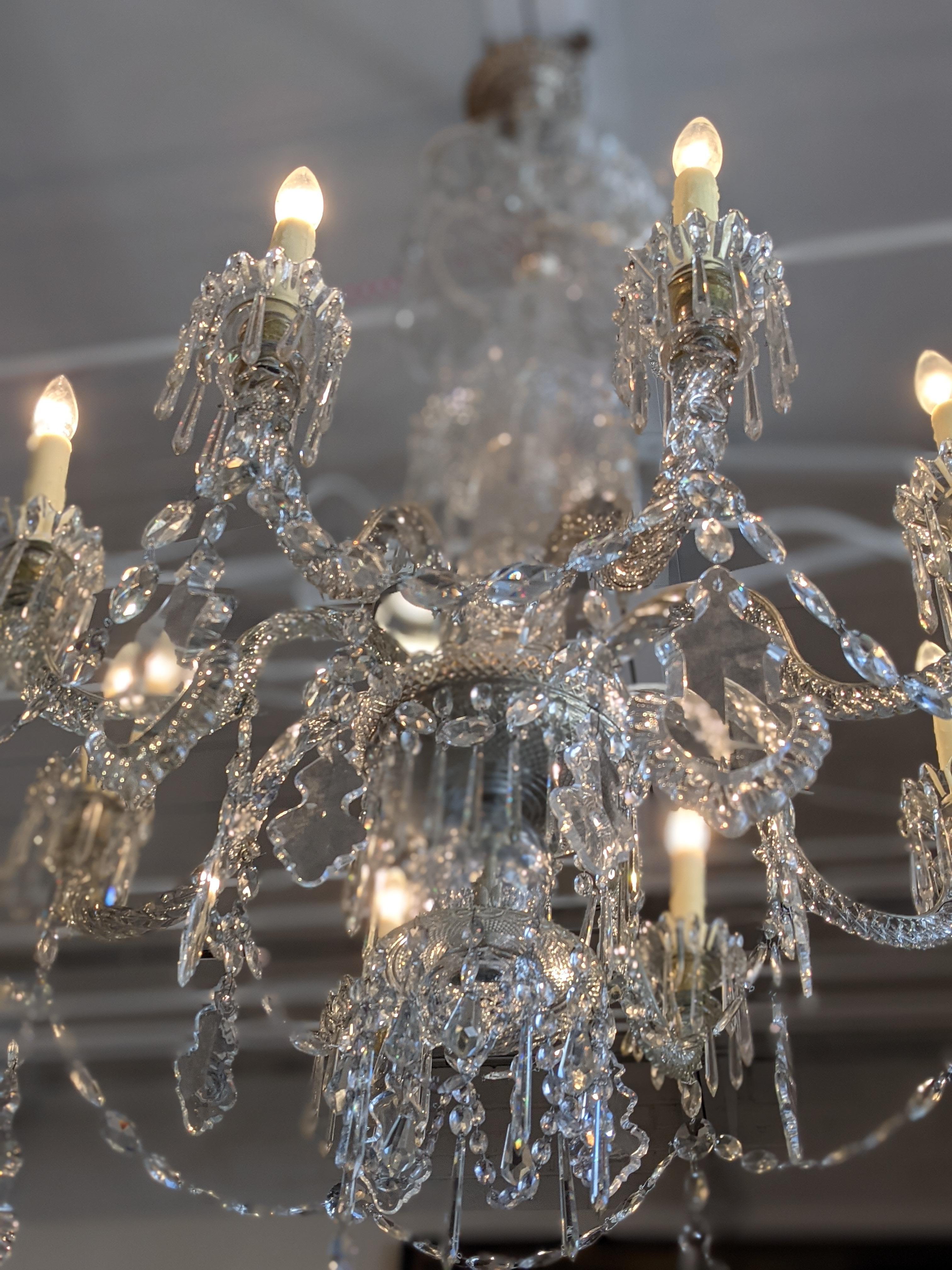 Early 20th Century Crystal Chandelier from France For Sale 3