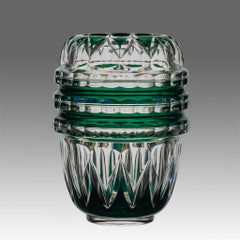 Early 20th Century Crystal Cut "Green Vase" by Val St Lambert