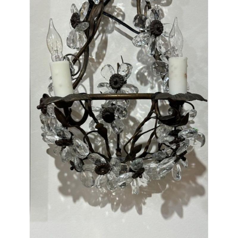 Apliques florales de cristal de principios del siglo XX Francés en venta