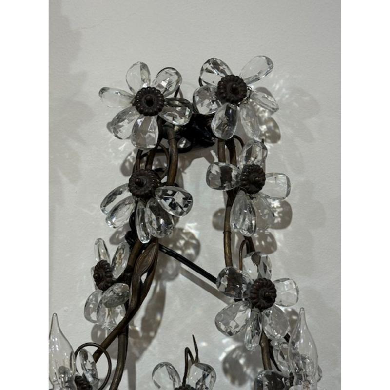 Apliques florales de cristal de principios del siglo XX en Bueno estado para la venta en Dallas, TX