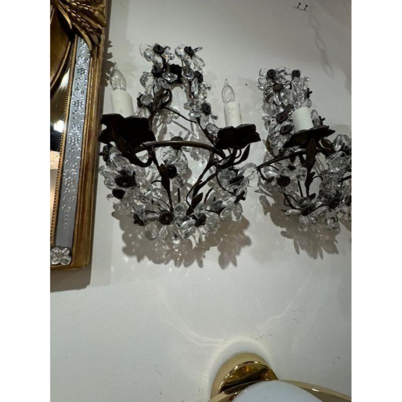 Apliques florales de cristal de principios del siglo XX en venta 1