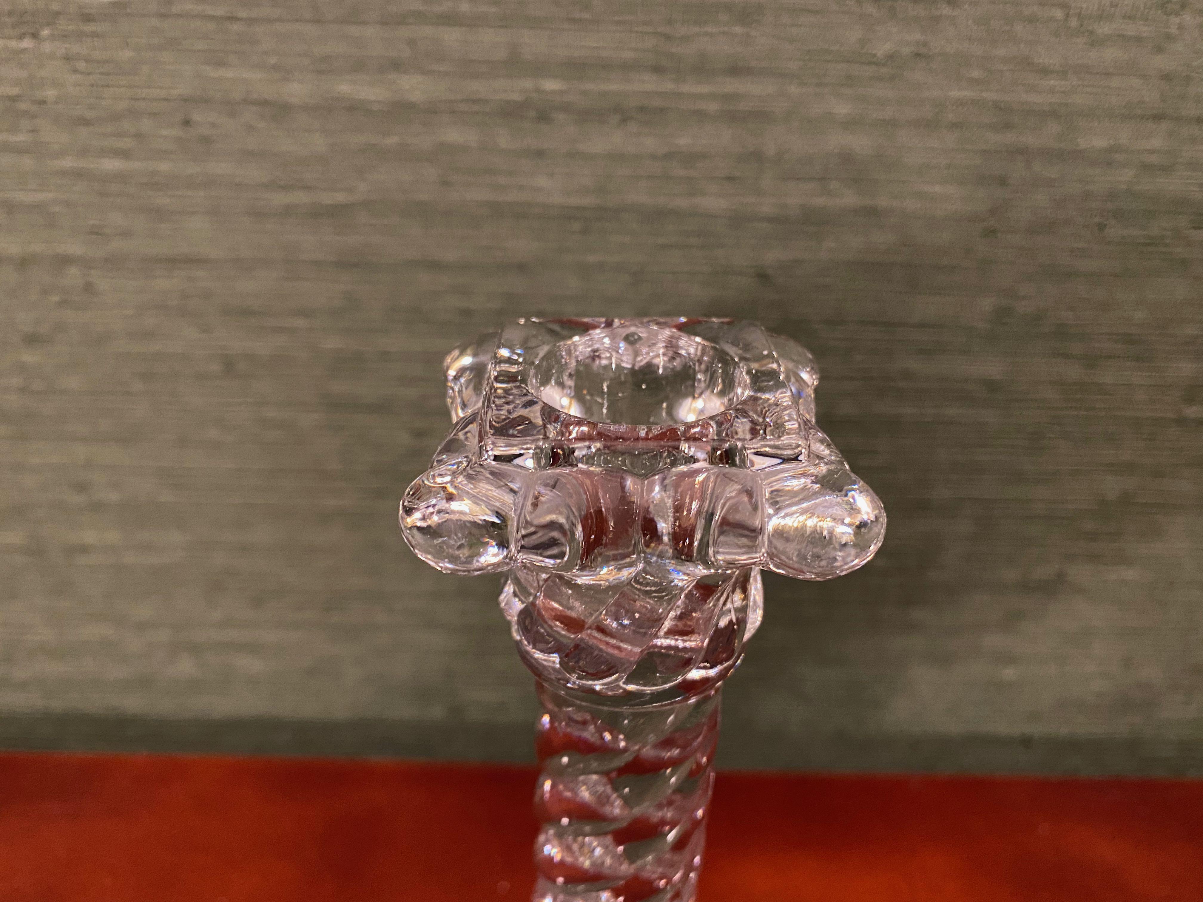 Early 20th Century Crystal Glass Candlestick by Baccarat For Sale 2