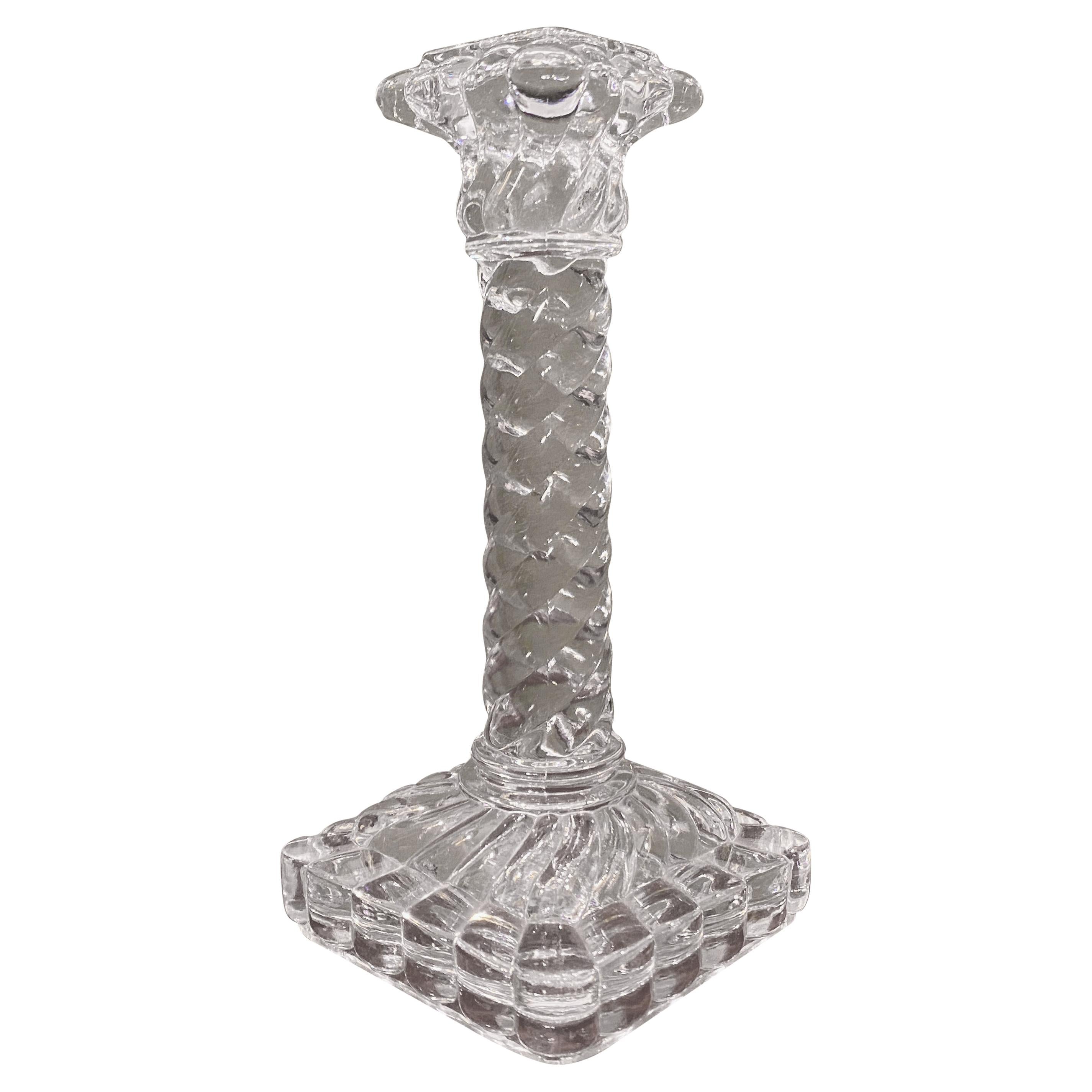 Early 20th Century Crystal Glass Candlestick by Baccarat For Sale