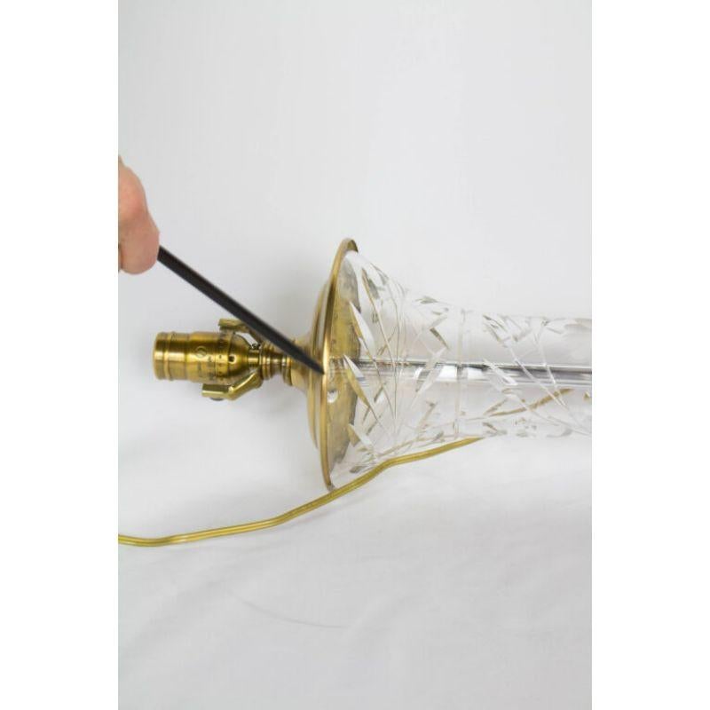 Lampe de table en cristal du début du 20e siècle Bon état - En vente à Canton, MA