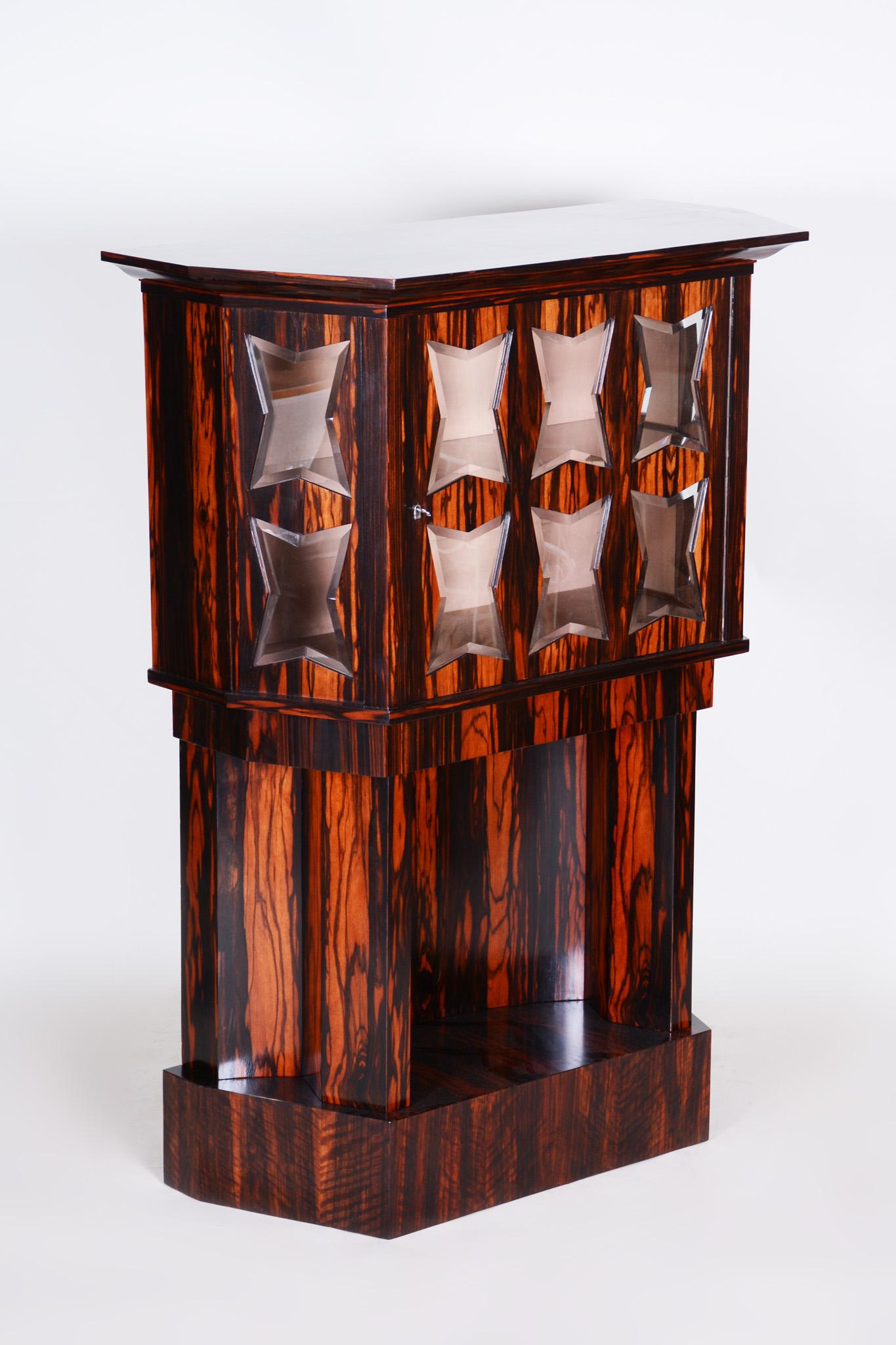 Early 20th Century Cubism Czech Display Cabinet by Pavel Janák, Macassar, 1910s 6