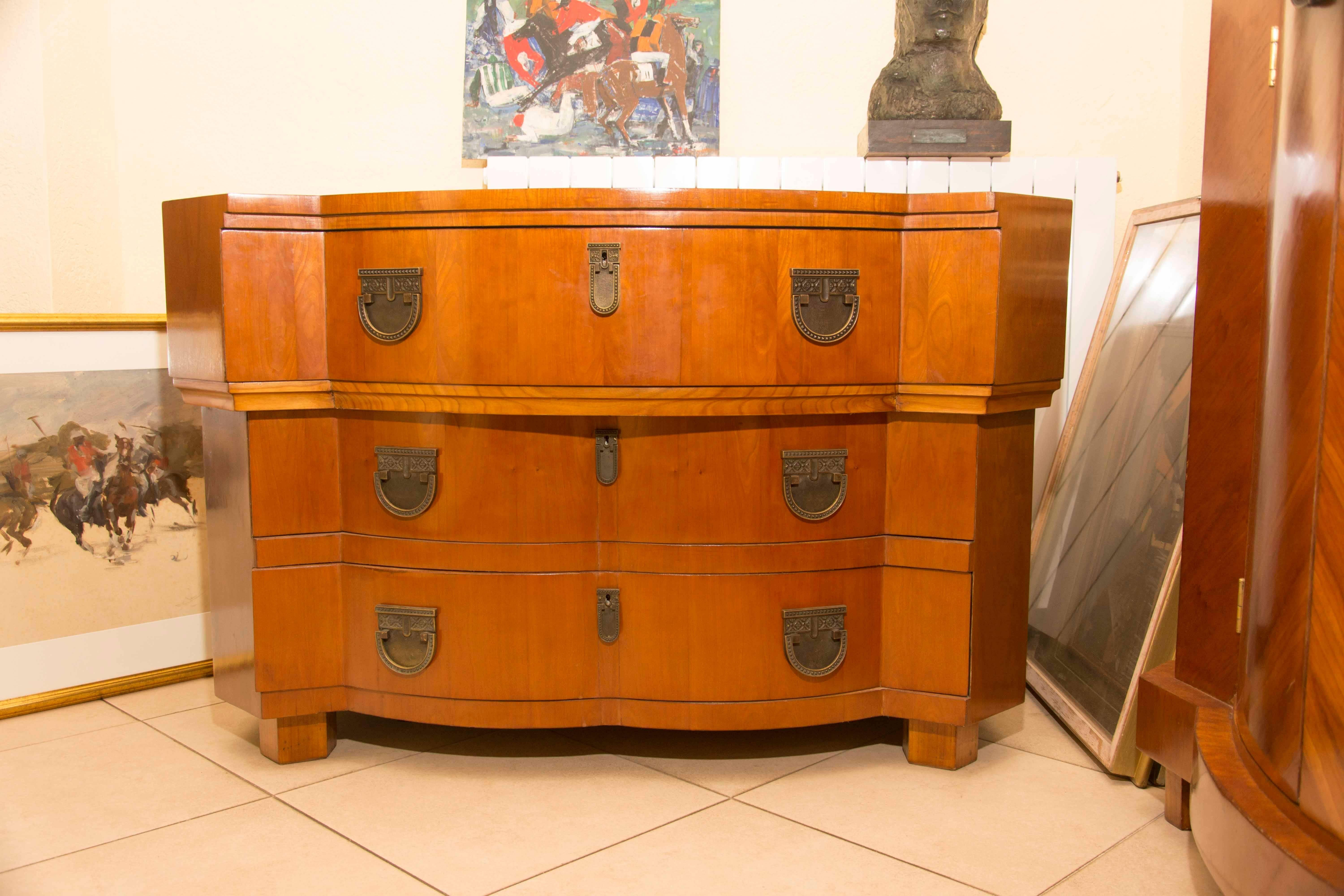 Regency Early 20th Century Cubist Chest of Drawers, Bohemia For Sale