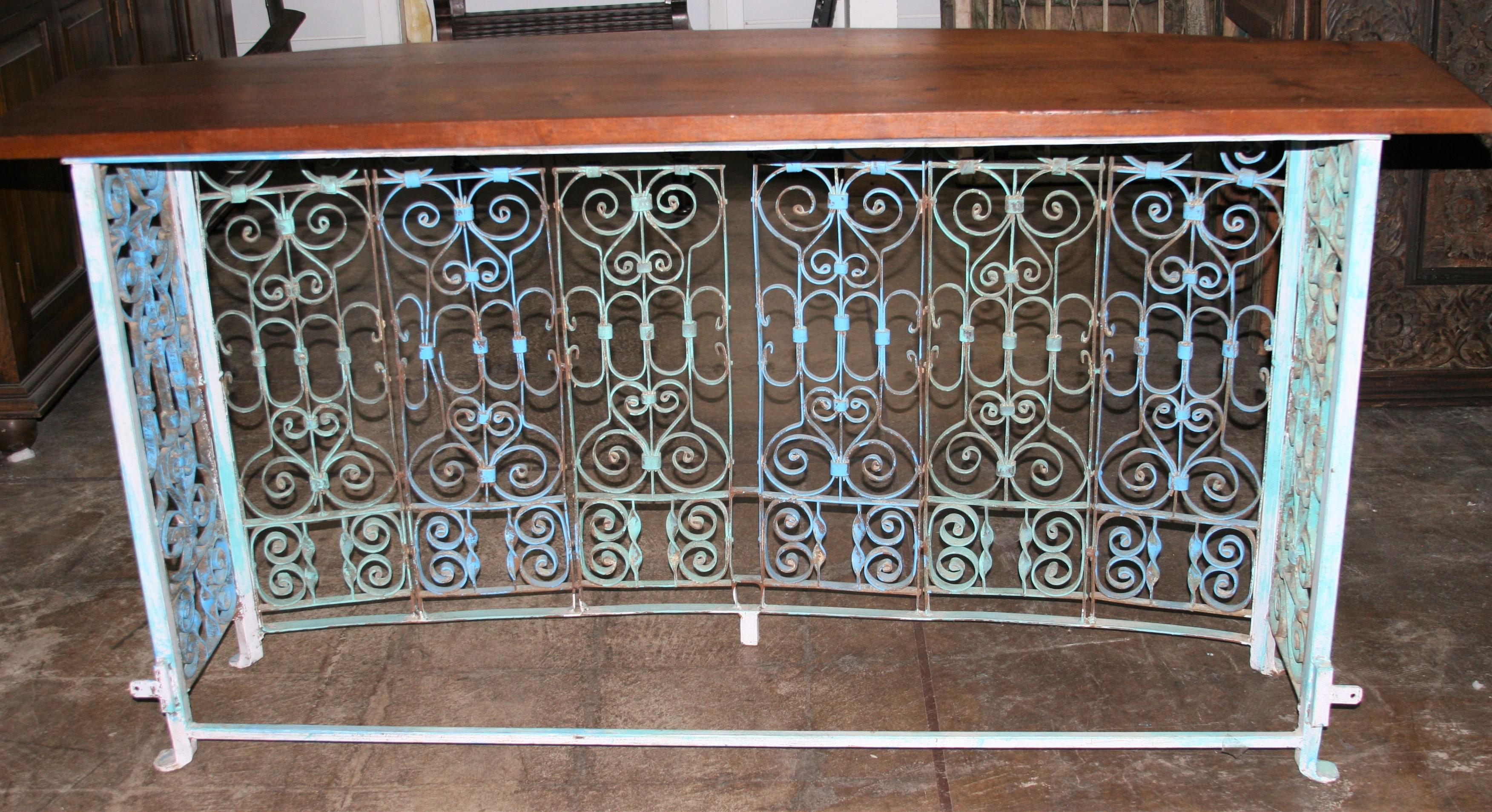 Hand-Crafted Early 20th Century Custom Made French Colonial Console Table For Sale