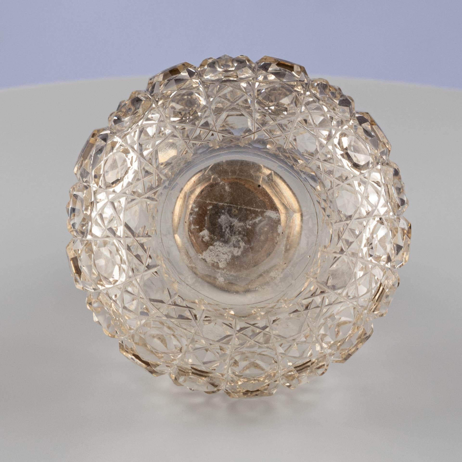 Encrier en verre taillé du début du XXe siècle avec montures en argent, Birmingham, 1905 en vente 4