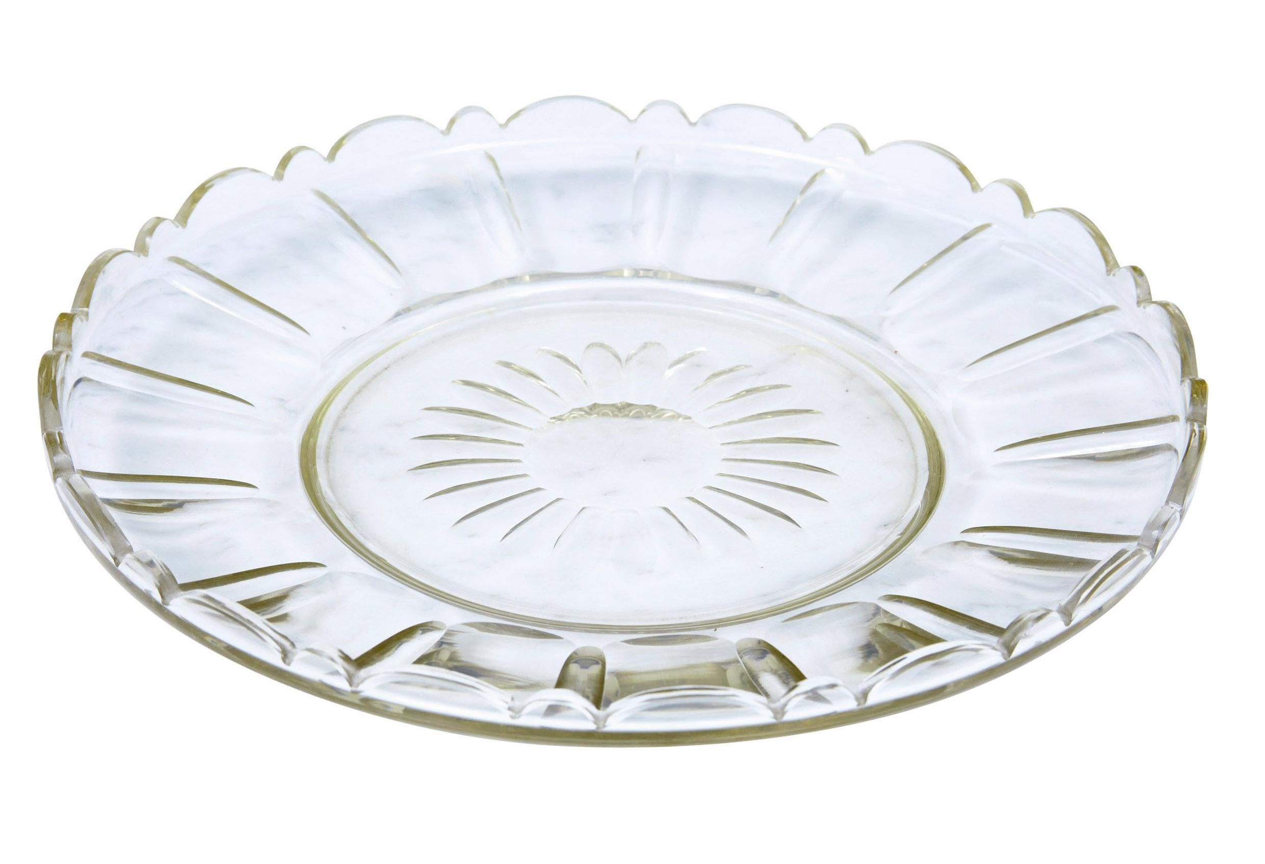 Art déco Bol à punch en verre taillé en forme de citrouille d'Halloween du début du 20e siècle en vente