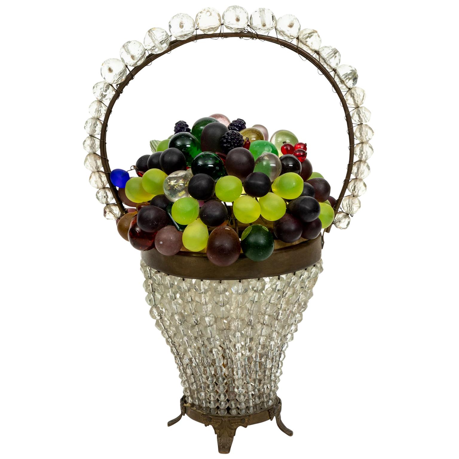 Early 20th Century Czech Glass Fruit Lamp at 1stDibs | czech fruit lamp,  vintage fruit lamp, beaded fruit