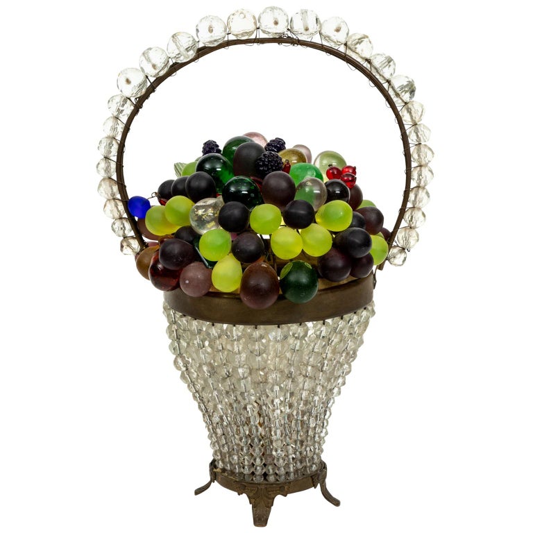 Early 20th Century Czech Glass Fruit Lamp at 1stDibs