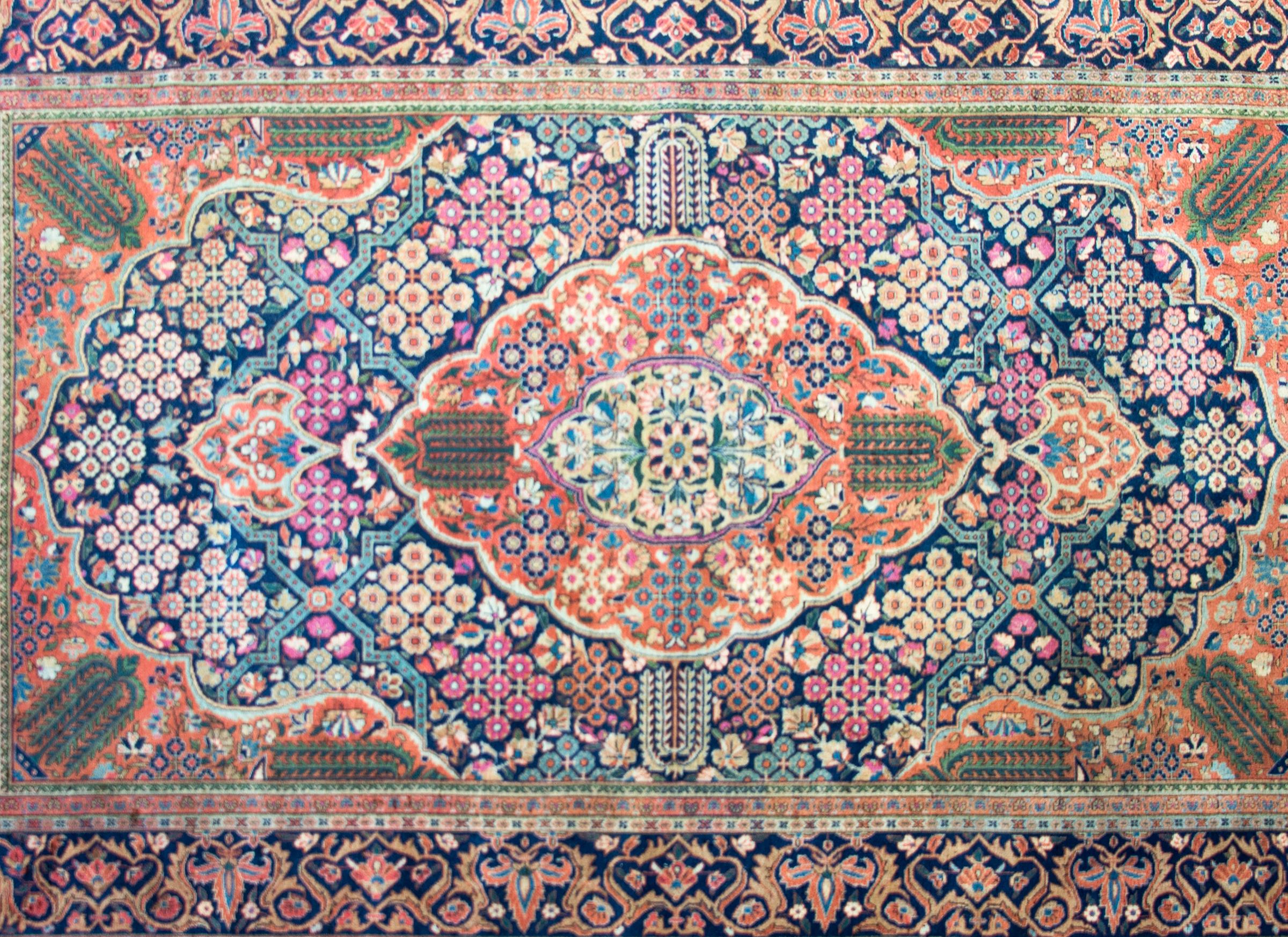 Persian Early 20th Century Dabir Kashan Rug For Sale