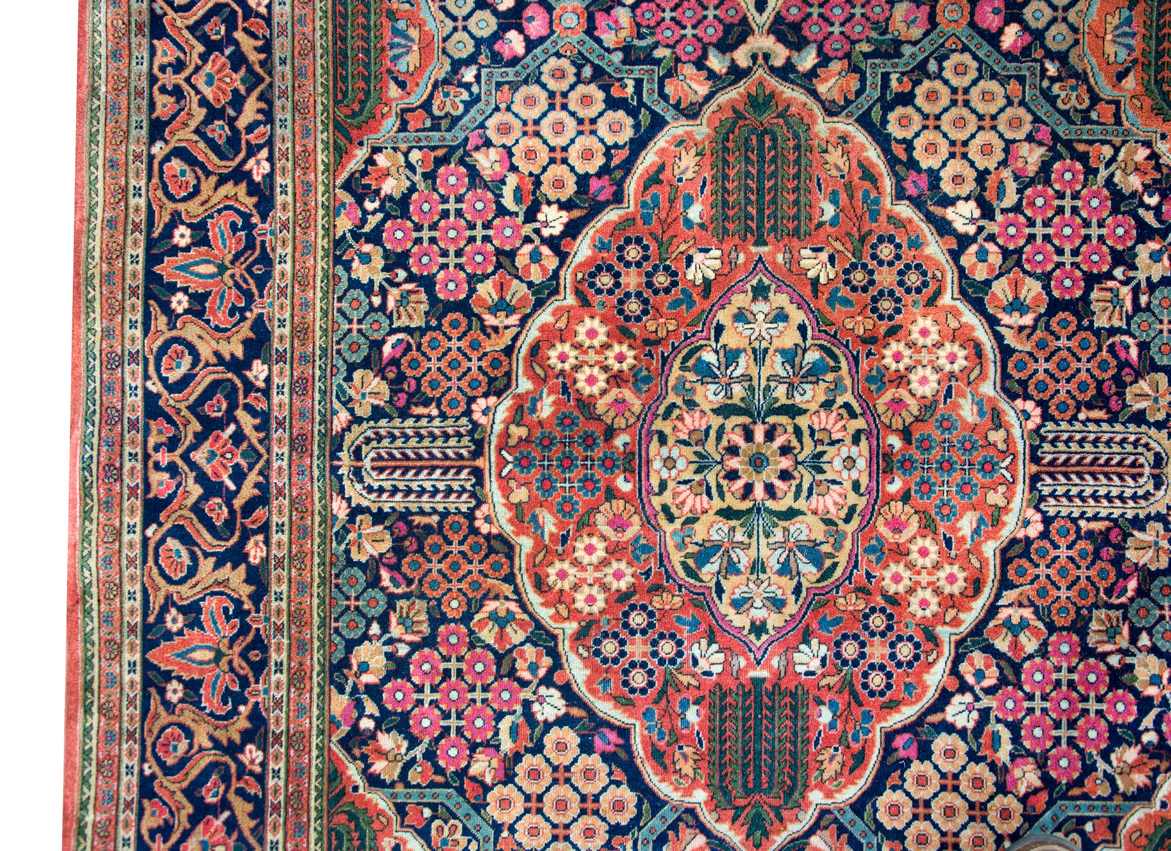 Wool Early 20th Century Dabir Kashan Rug For Sale