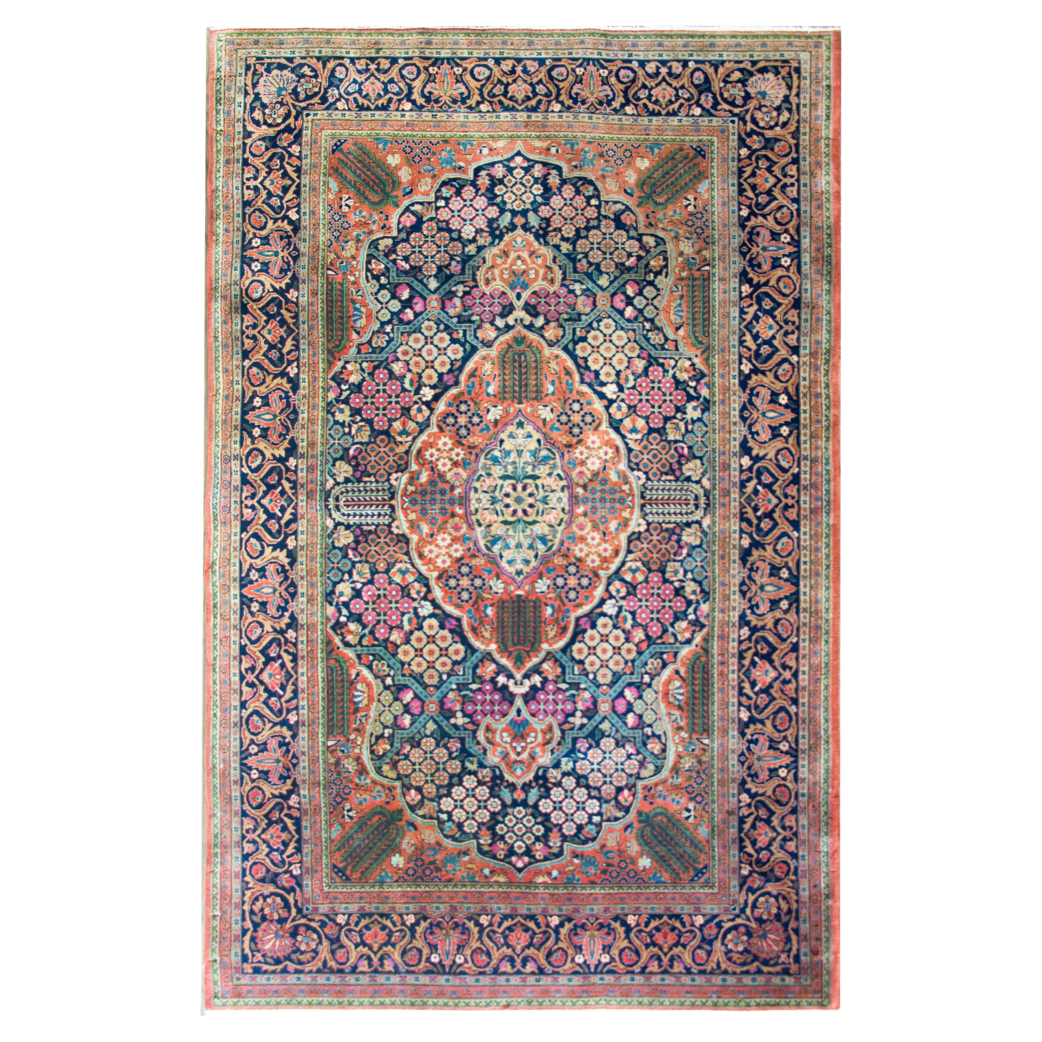 Early 20th Century Dabir Kashan Rug For Sale