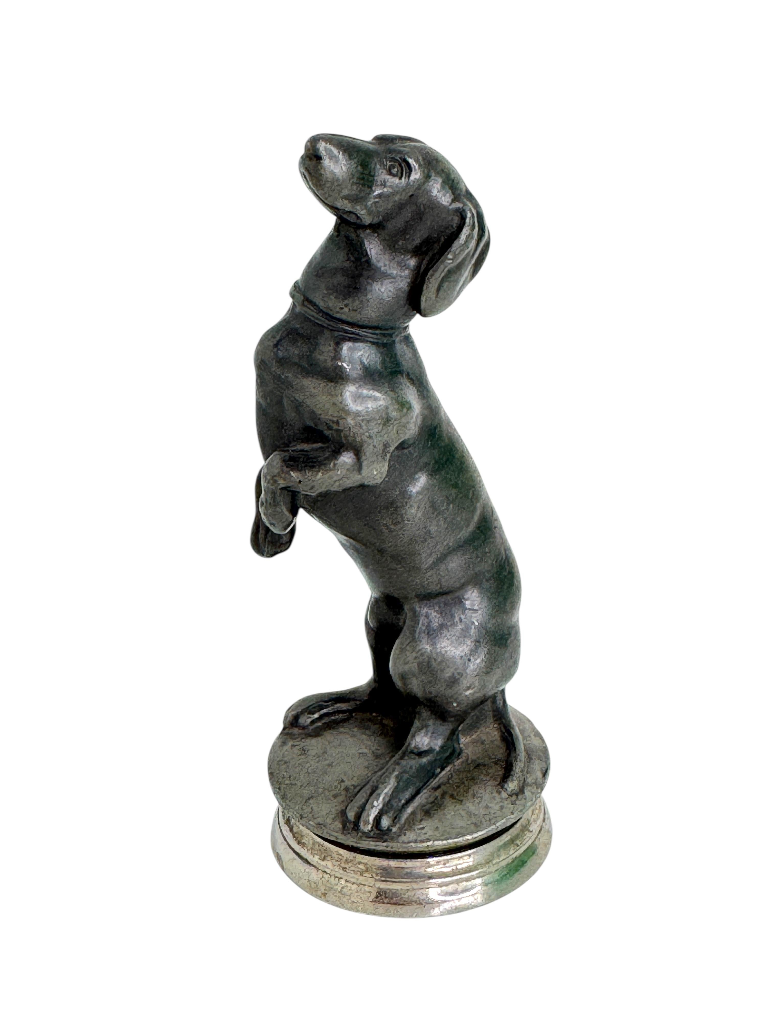 Early 20th Century Dachshund Dog Austrian Miniature Figurine Statue 1910s For Sale 1