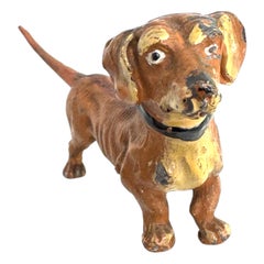 Cane bassotto dell'inizio del 20° secolo, miniatura in bronzo di Vienna, Austria