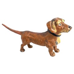 Cane bassotto dell'inizio del 20° secolo, miniatura in bronzo di Vienna, Austria