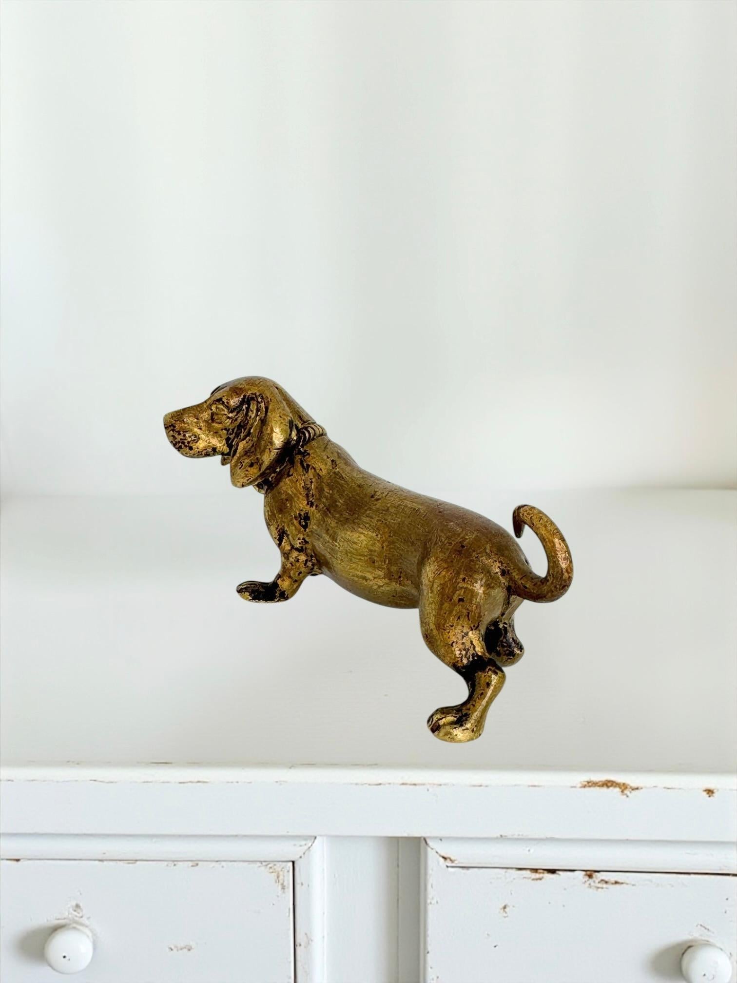 Début 20ème siècle Chien Teckel Autriche Vienne Bronze Figurine miniature en vente 4
