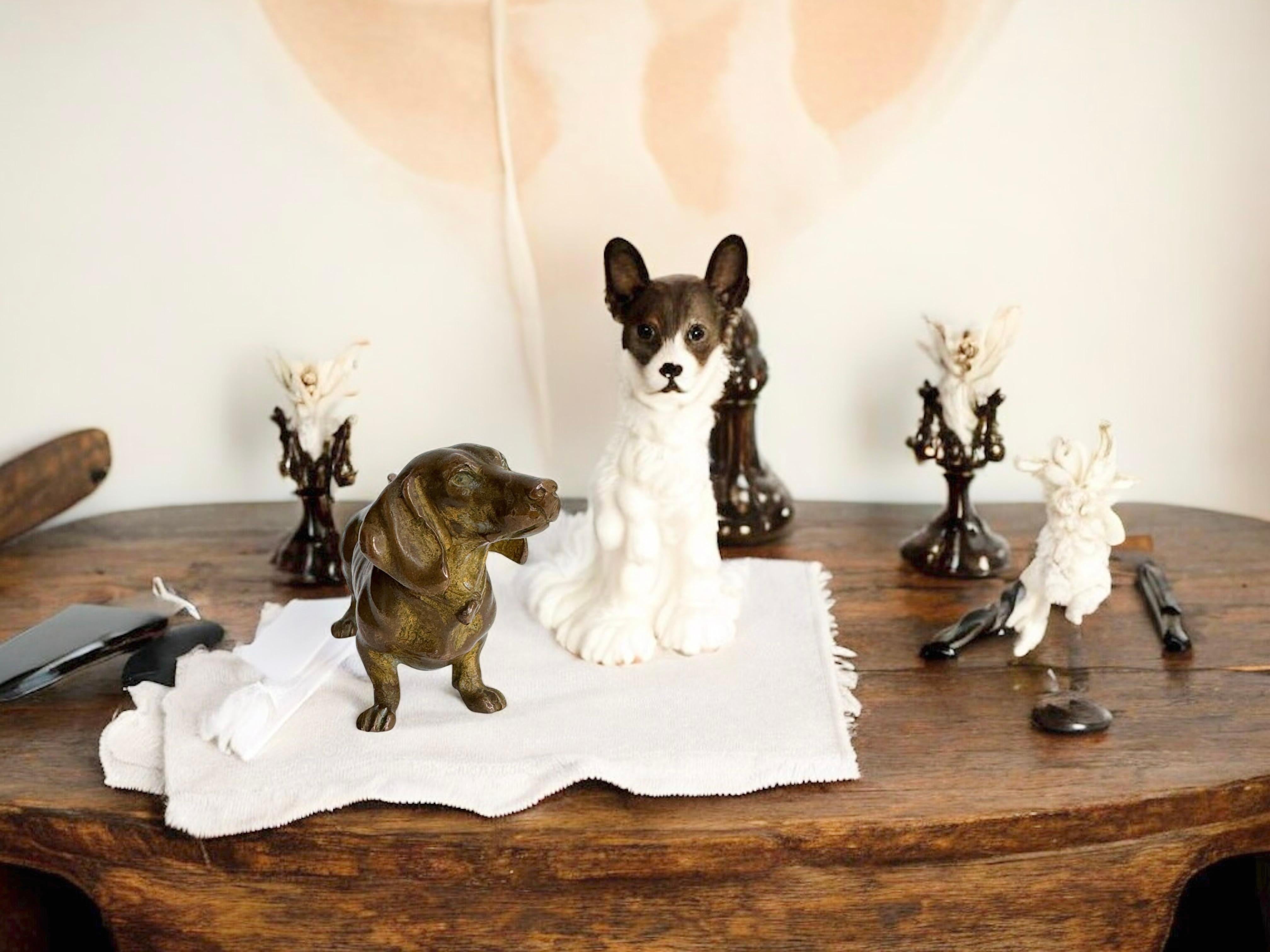 Début 20ème siècle Chien Teckel Autriche Vienne Bronze Figurine miniature 6