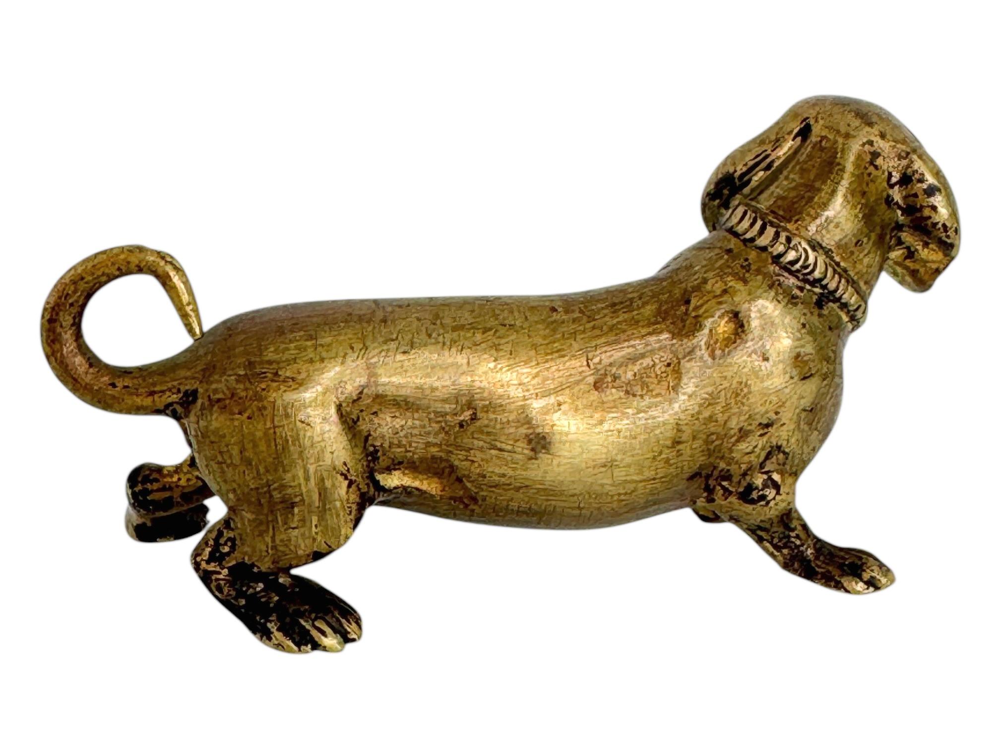 Début 20ème siècle Chien Teckel Autriche Vienne Bronze Figurine miniature Bon état - En vente à Nuernberg, DE