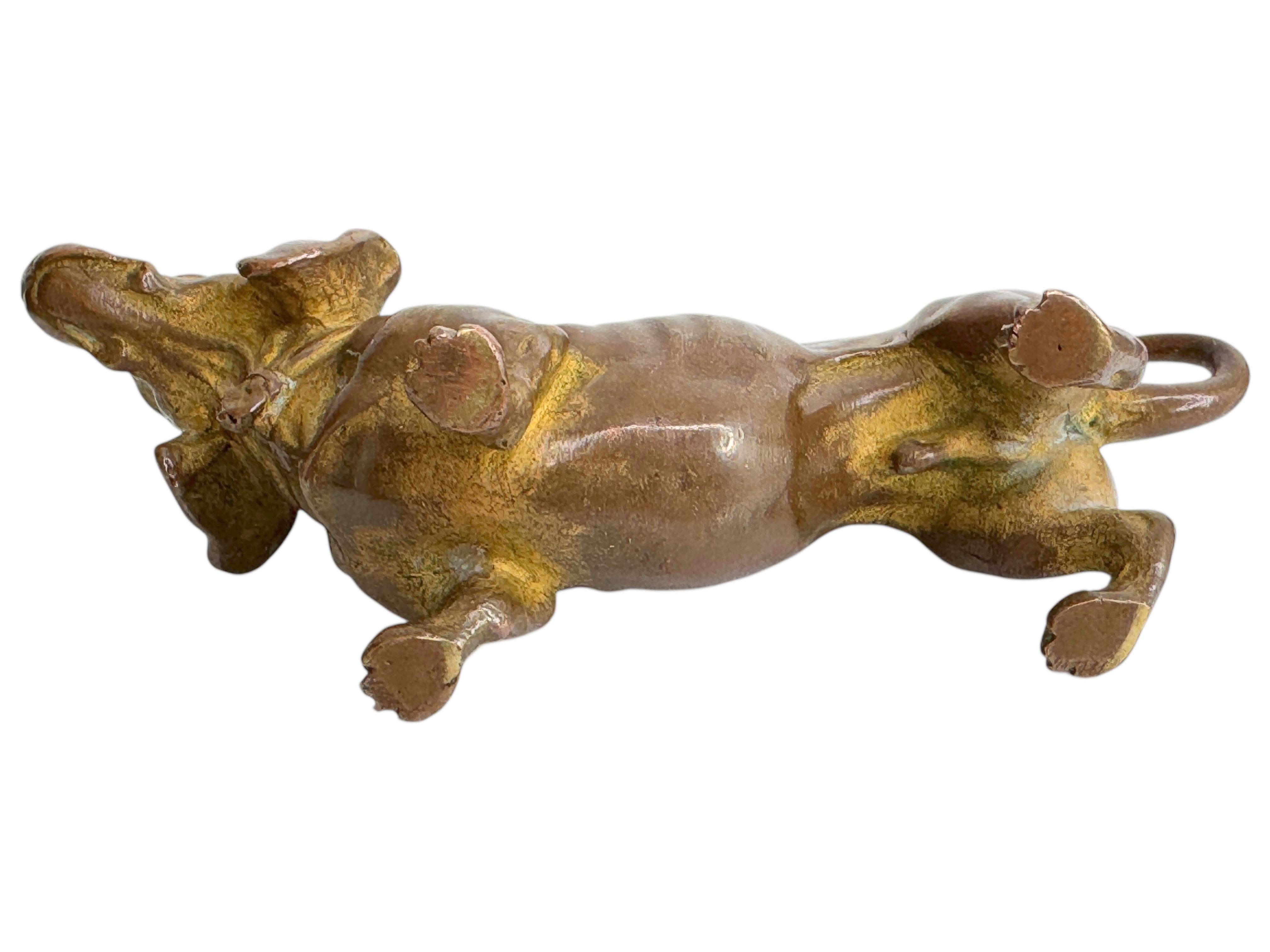 Début du 20ème siècle Début 20ème siècle Chien Teckel Autriche Vienne Bronze Figurine miniature