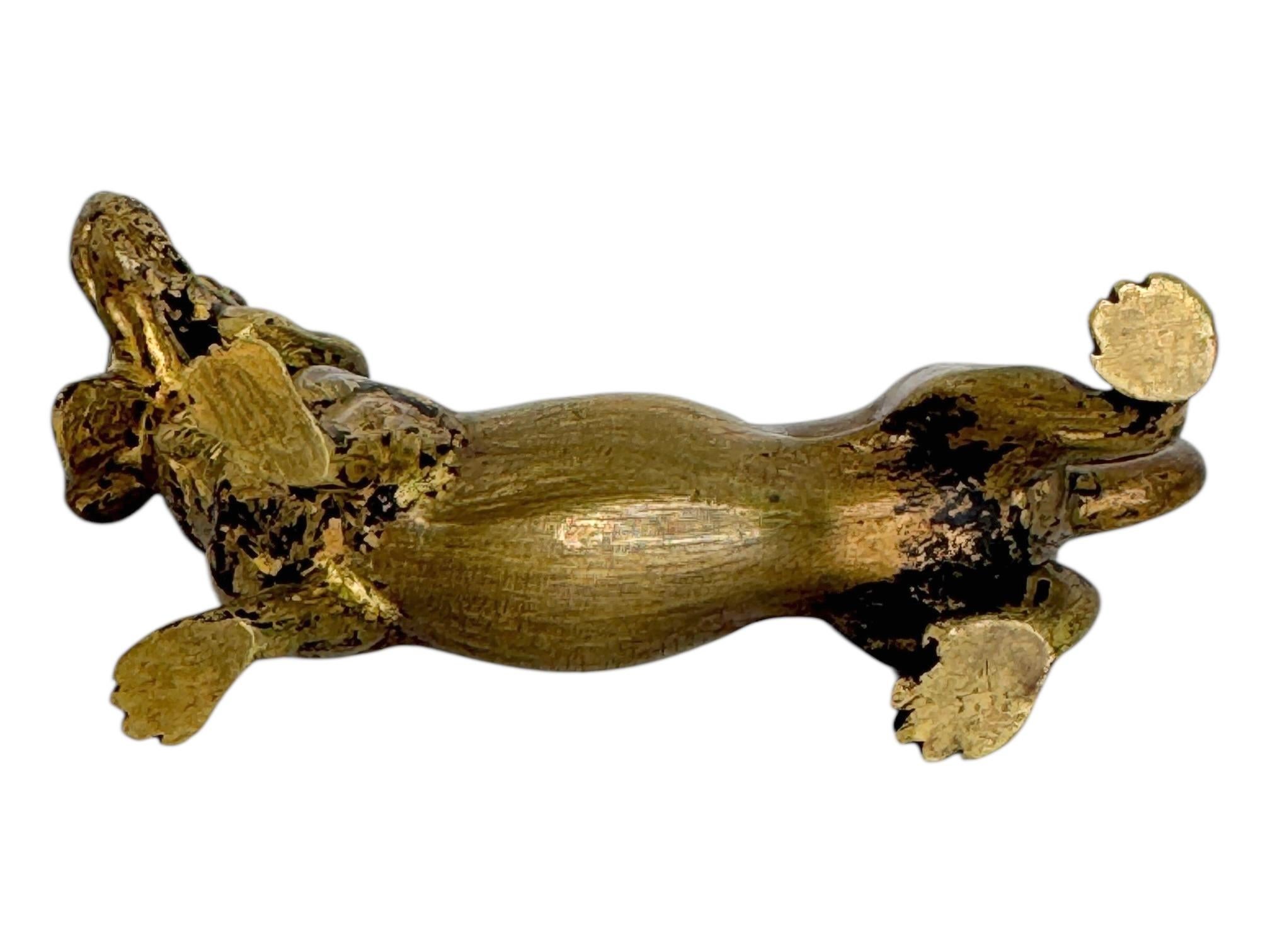 Début du 20ème siècle Début 20ème siècle Chien Teckel Autriche Vienne Bronze Figurine miniature en vente