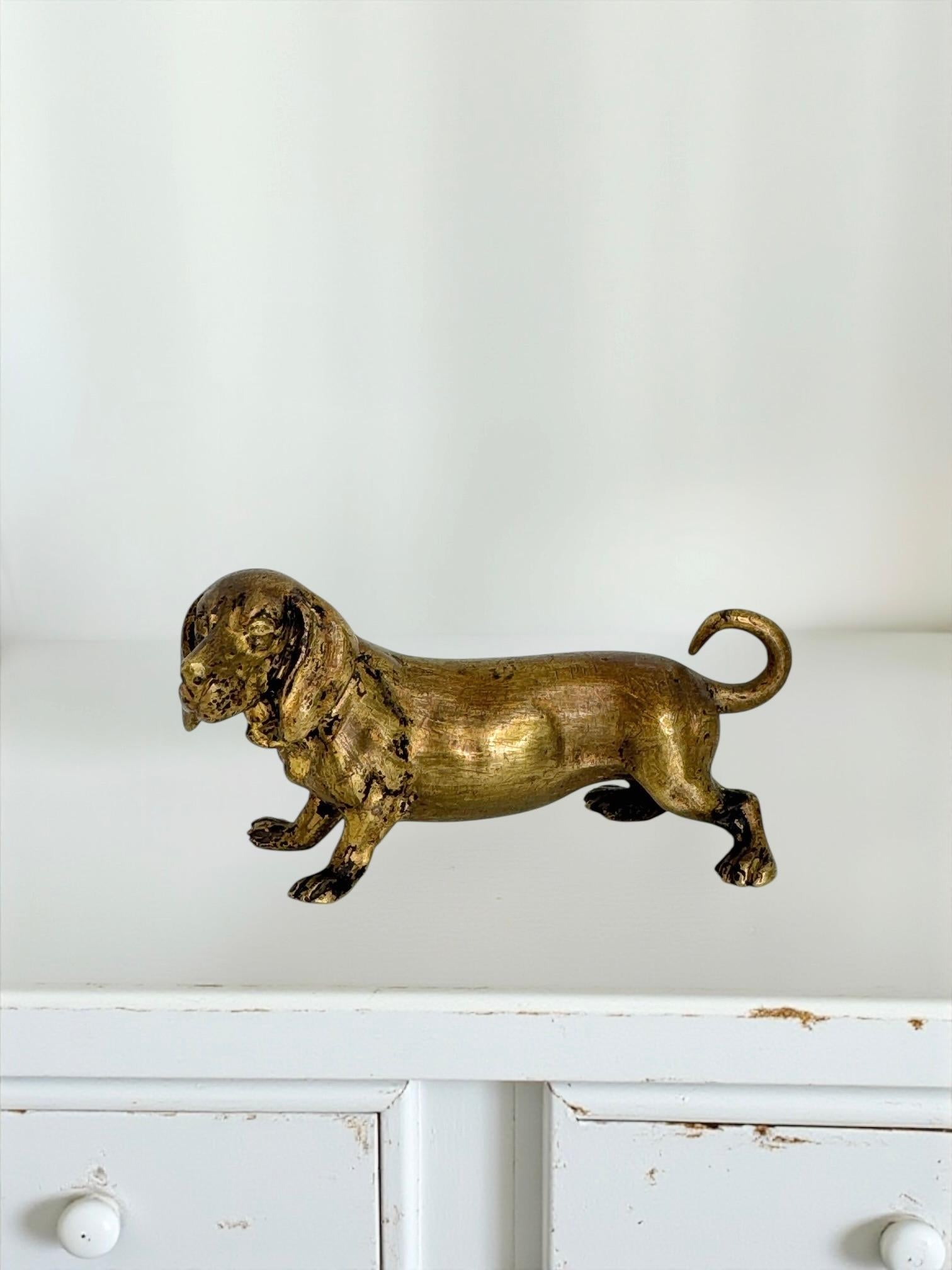 Début 20ème siècle Chien Teckel Autriche Vienne Bronze Figurine miniature en vente 1