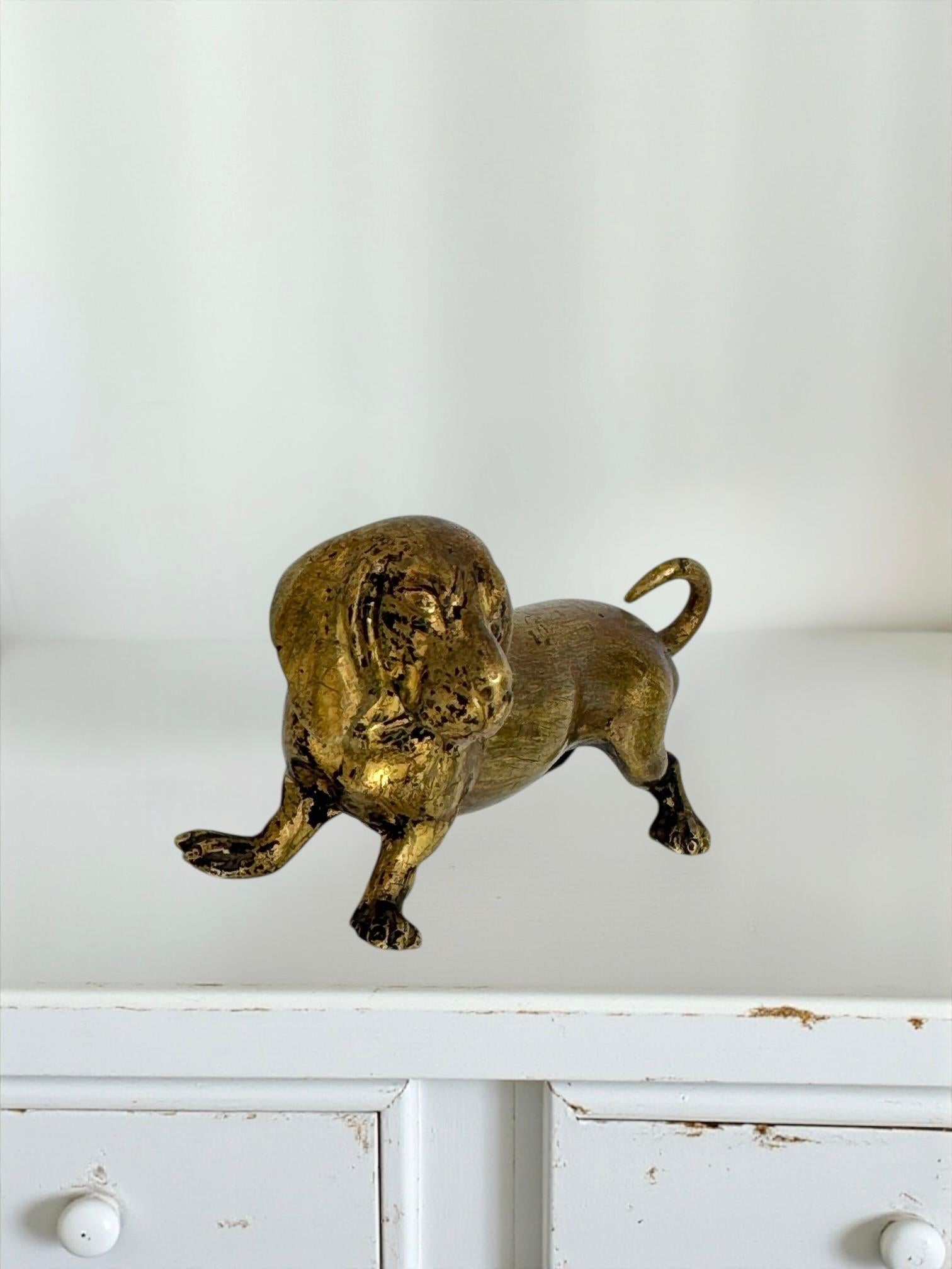Début 20ème siècle Chien Teckel Autriche Vienne Bronze Figurine miniature en vente 2