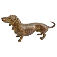 Début 20ème siècle Chien Teckel Autriche Vienne Bronze Figurine miniature