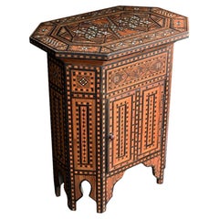 Early 20th Century Damascus Inlaid Cupboard / Side Table   