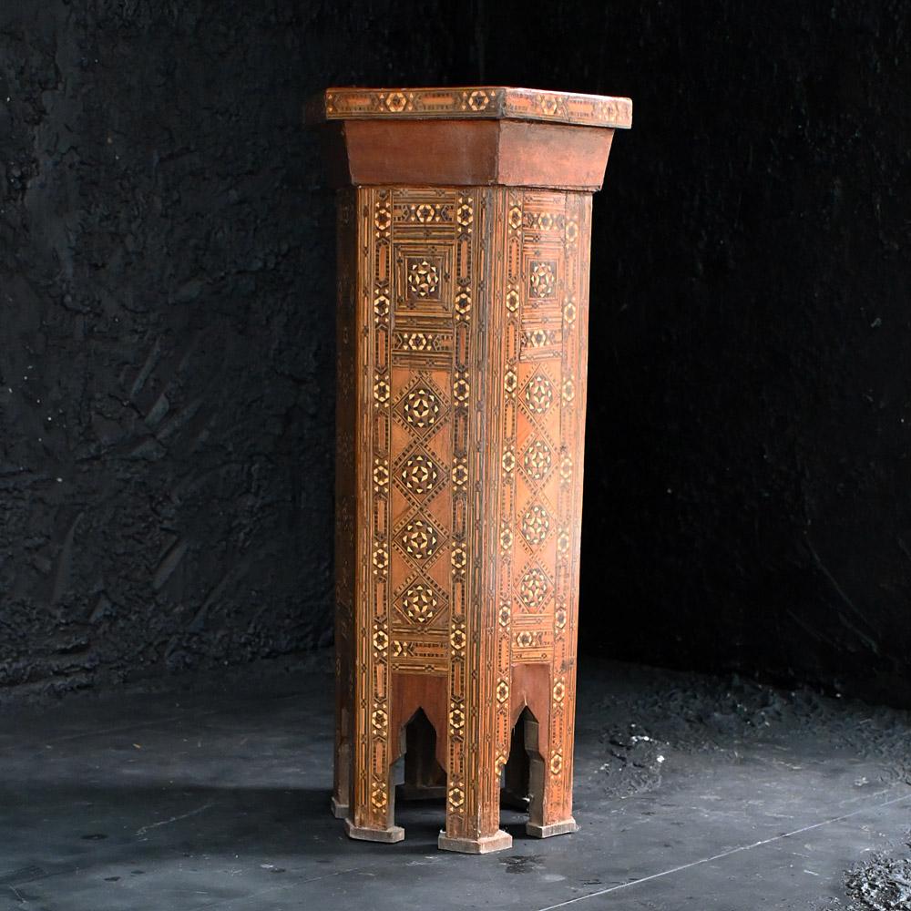 Early 20th Century Early 20th century Damascus Inlayed Tall Table  For Sale