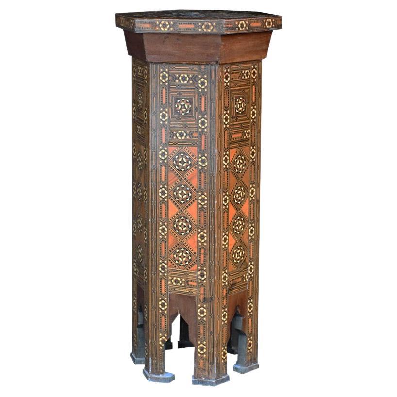 Early 20th century Damascus Inlayed Tall Table  For Sale