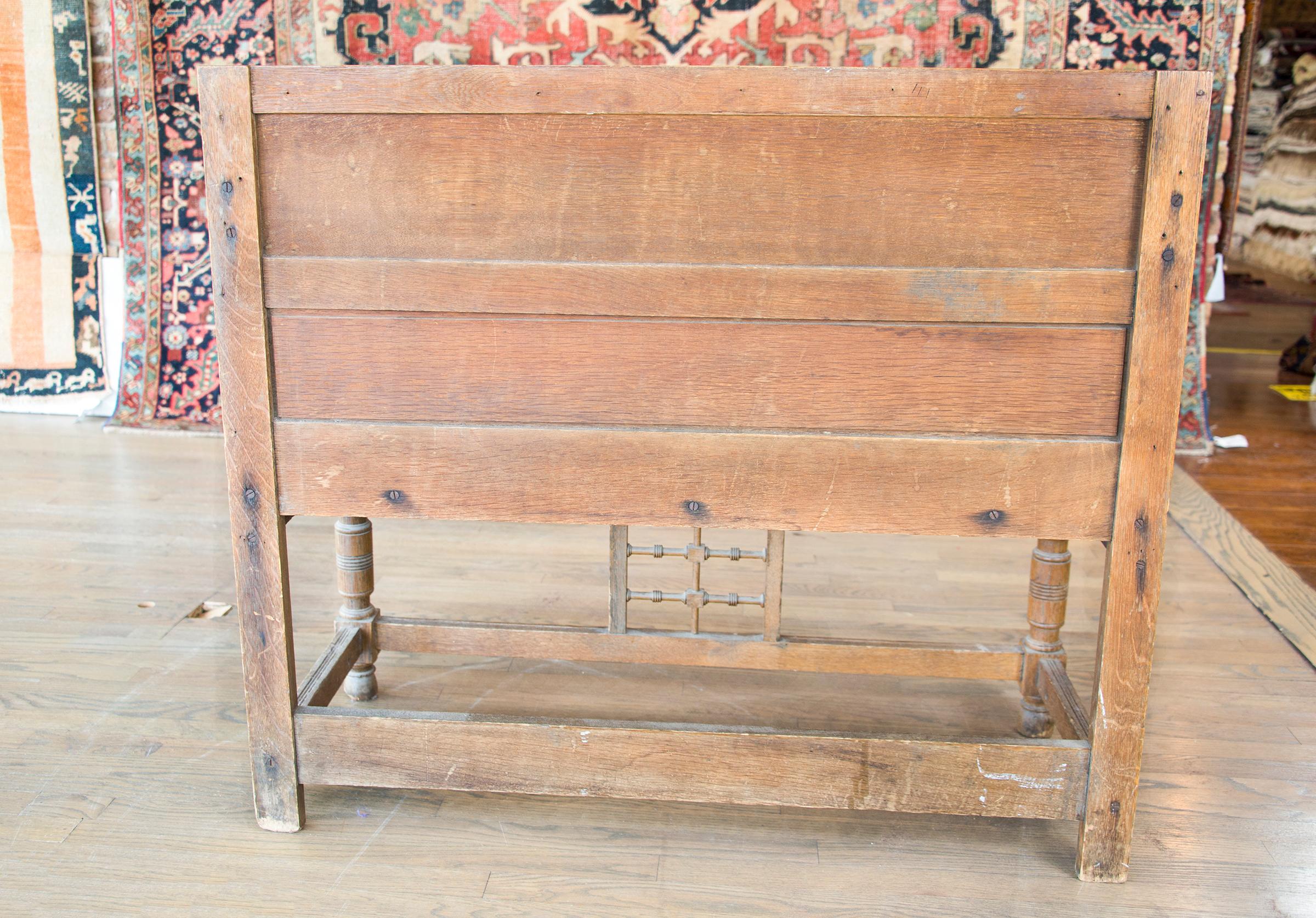 Wool Early 20th Century Danish Bench with Kilim Upholstered Cushion  For Sale