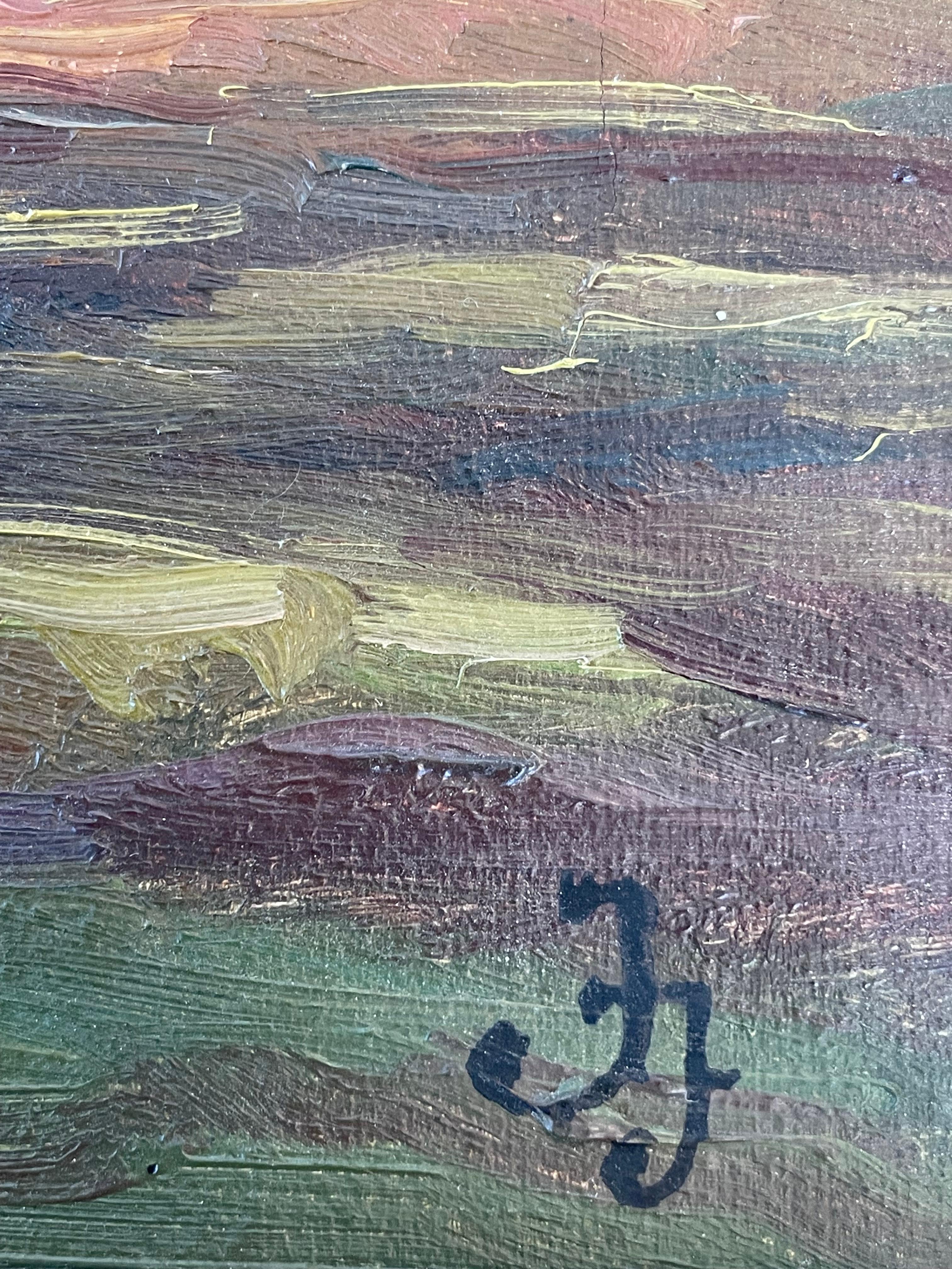 Early 20th century Danish signed oil painting of forest landscape In Good Condition For Sale In Ebberup, DK