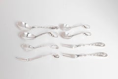Early 20th Century Danish Sterling Spoons and Forks by Georg Jensen Silversmith