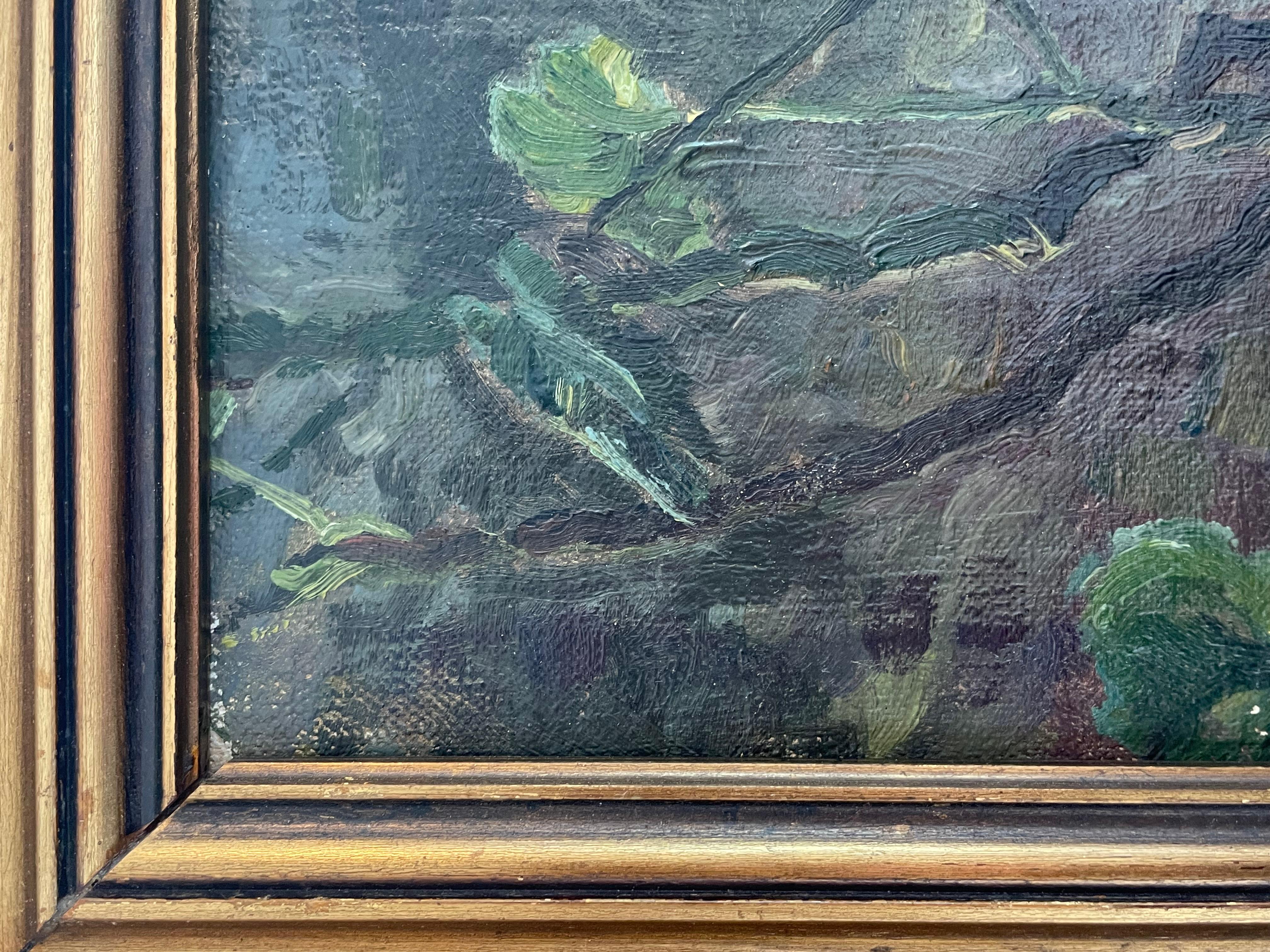 Nature morte danoise à l'huile de fleurs et de plantes du début du 20e siècle en vente 6