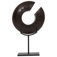 Early 20th Century Danka Wood Bracelet on Later Iron Stand