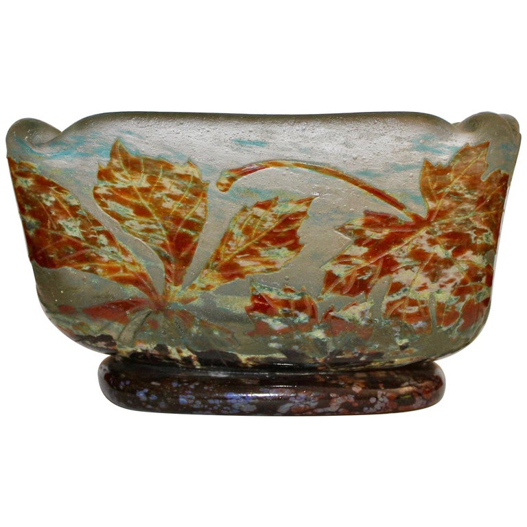 Early 20th Century Daum of Nancy Cameo Glass Bowl For Sale