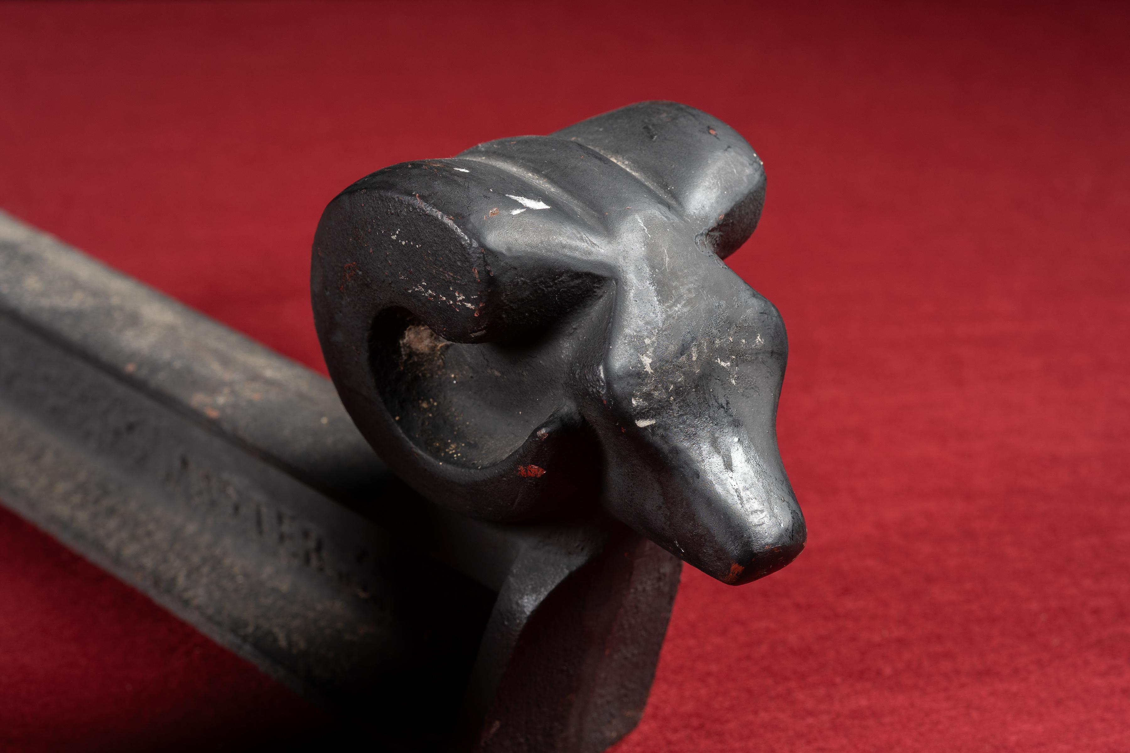 Early 20th Century Decorative Cast Iron Ram Andirons For Sale 1