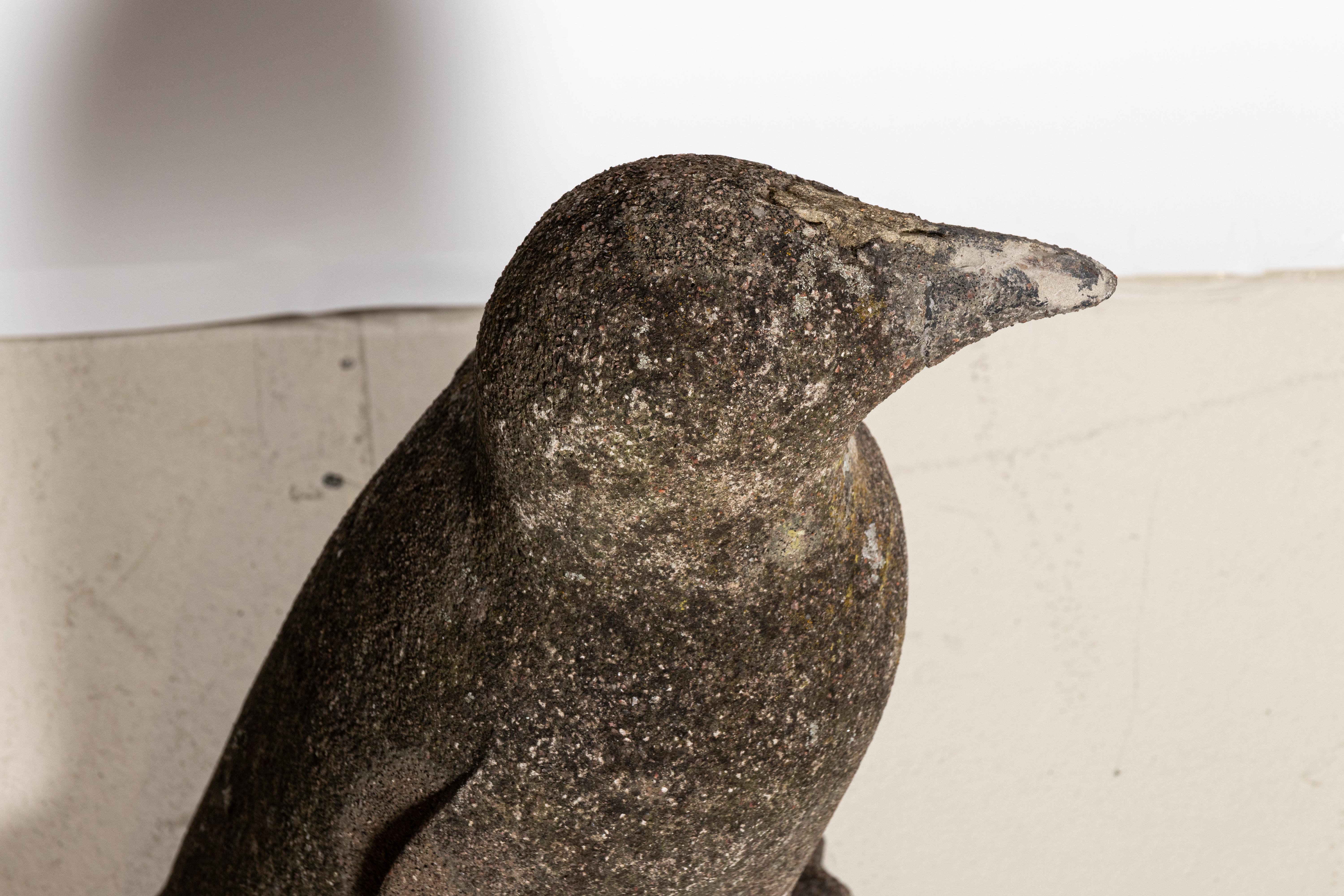 Early 20th Century Decorative Cast Stone Penguin Statue 1