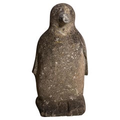 Antique Early 20th Century Decorative Cast Stone Penguin Statue