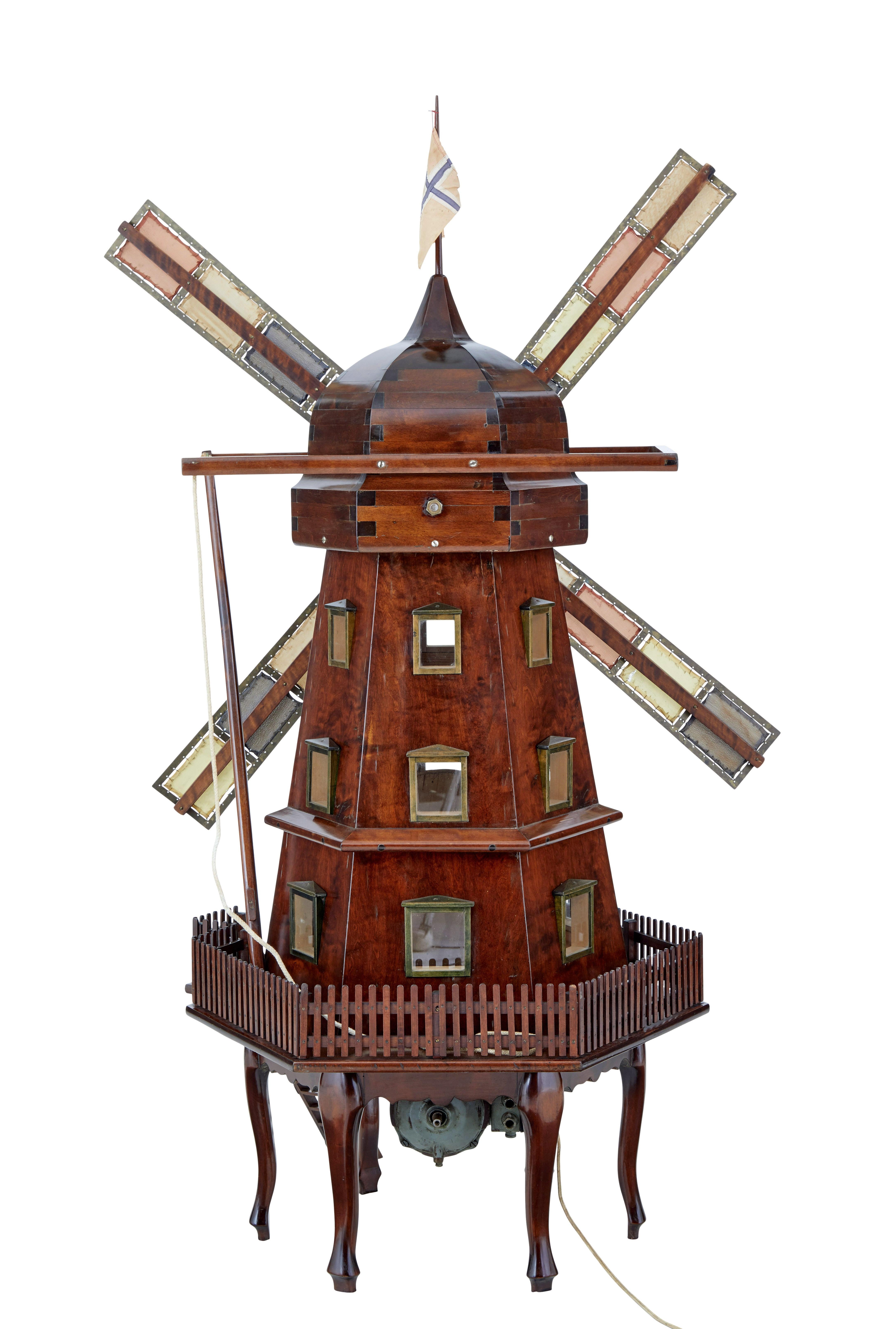 Dutch Early 20th century decorative dutch working windmill For Sale
