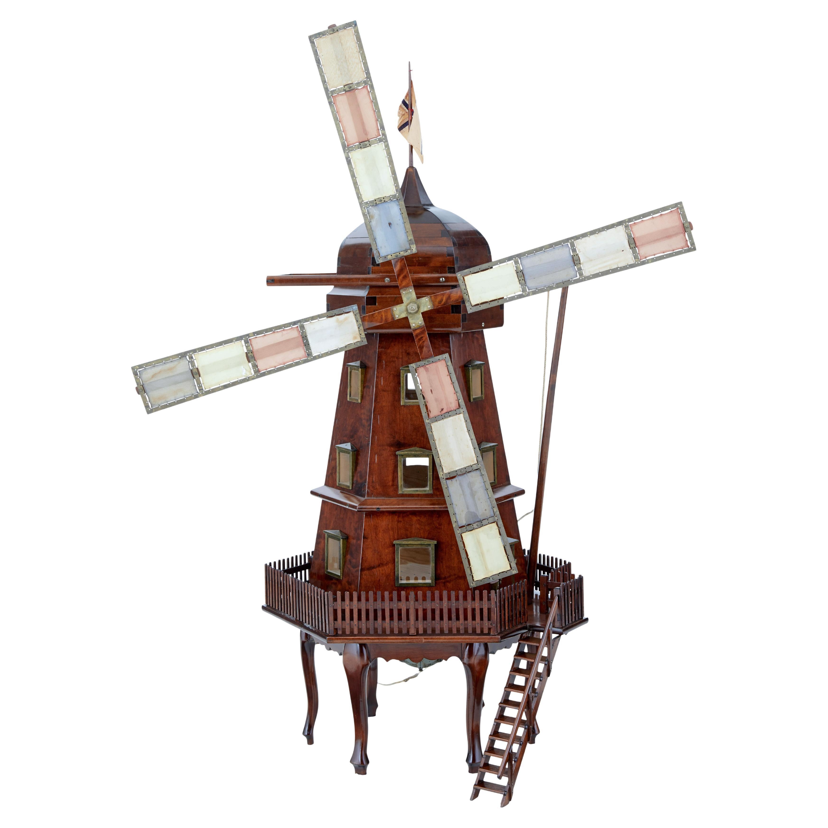 Early 20th Century Decorative Dutch Working Windmill