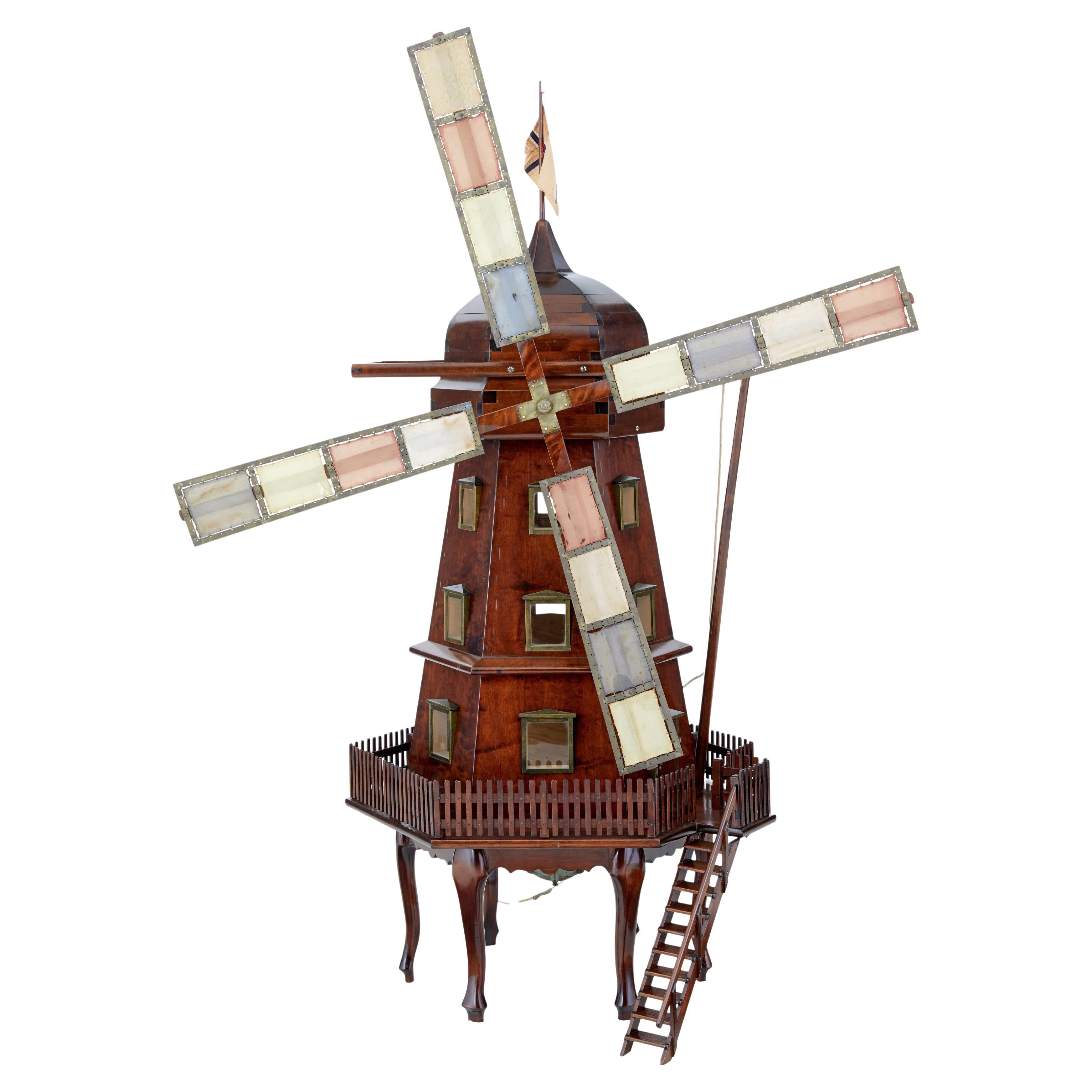 Early 20th century decorative dutch working windmill For Sale