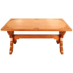 Early 20th Century Decorative Oak Refectory Dining Table