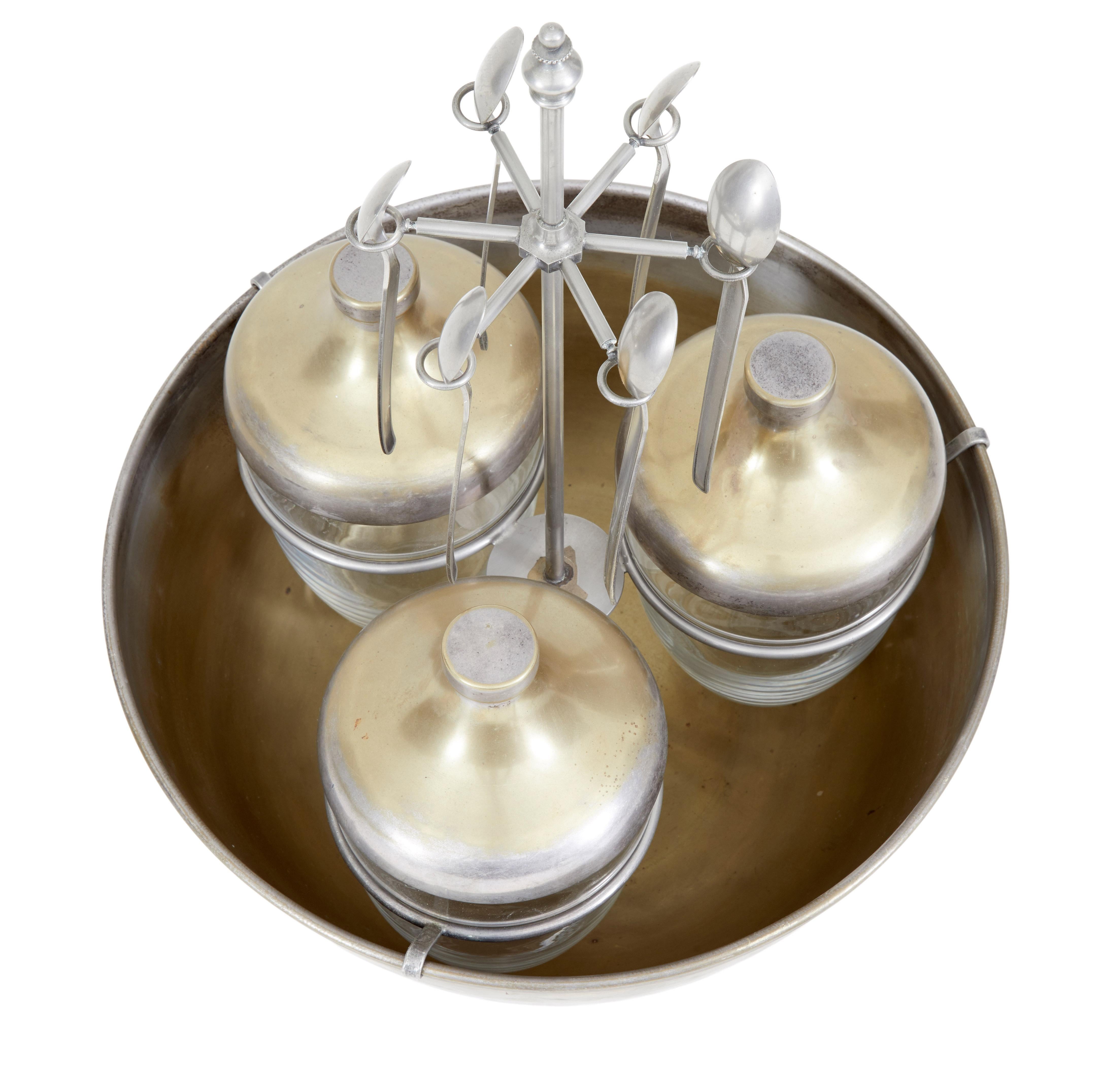 Art Deco Early 20th Century Decorative Scandinavian Caviar Ice Server Set